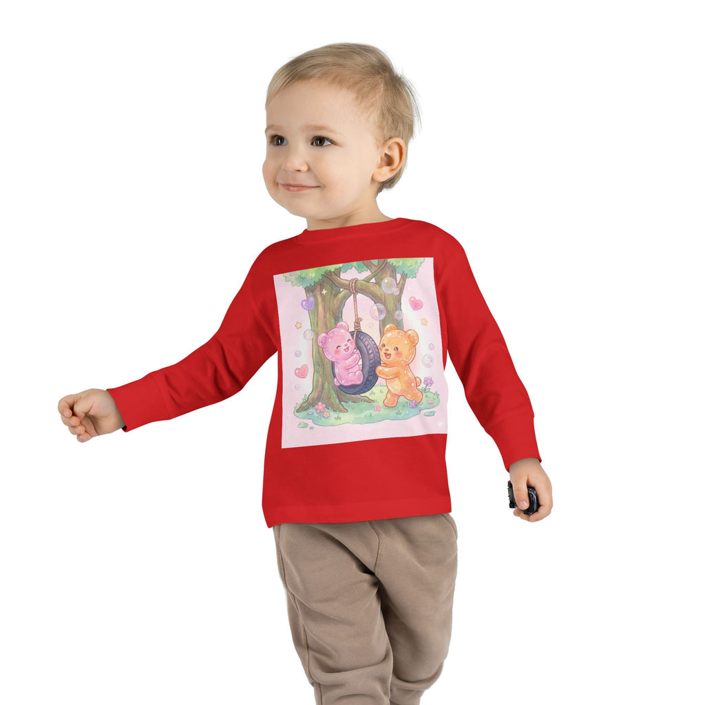 Playing On a Tire Swing, Oozy Bear Gummy Friend Duo- Graphic Long Sleeve Shirt