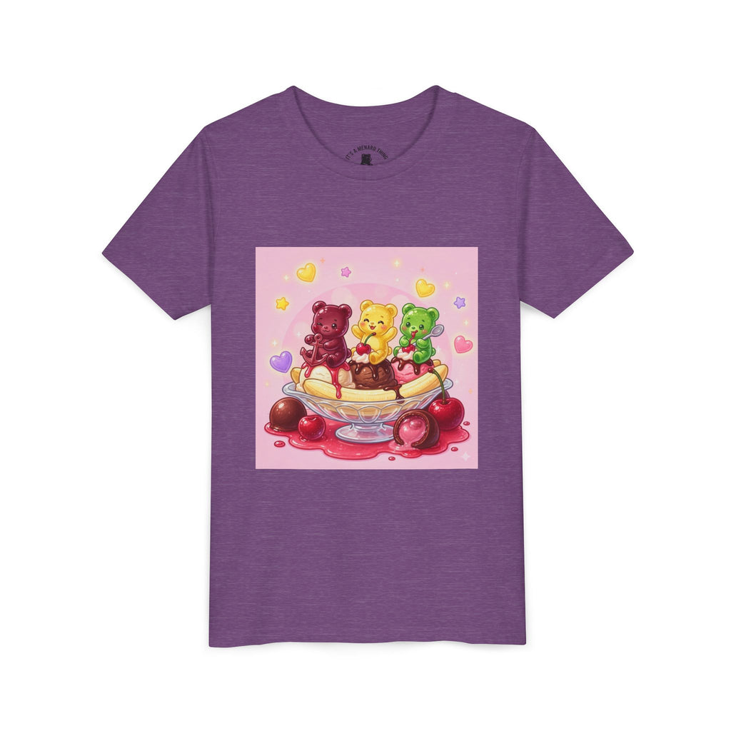 Gooey Gummy Bears on Banana Split Boat Graphic Youth T-Shirt