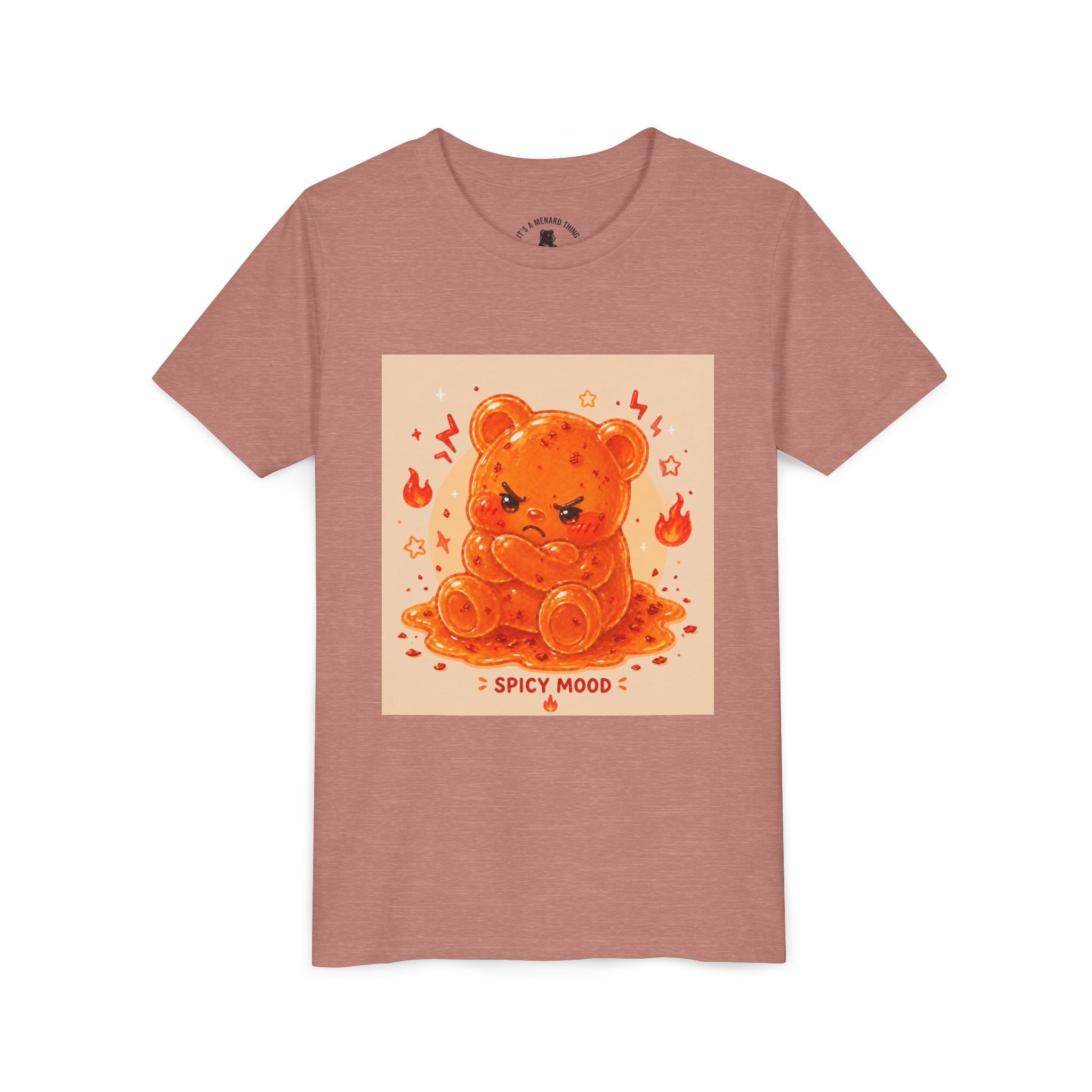 Spicy Mood Tangy Orange Gooey Gummy Bear - Angry Kawaii Bear Graphic