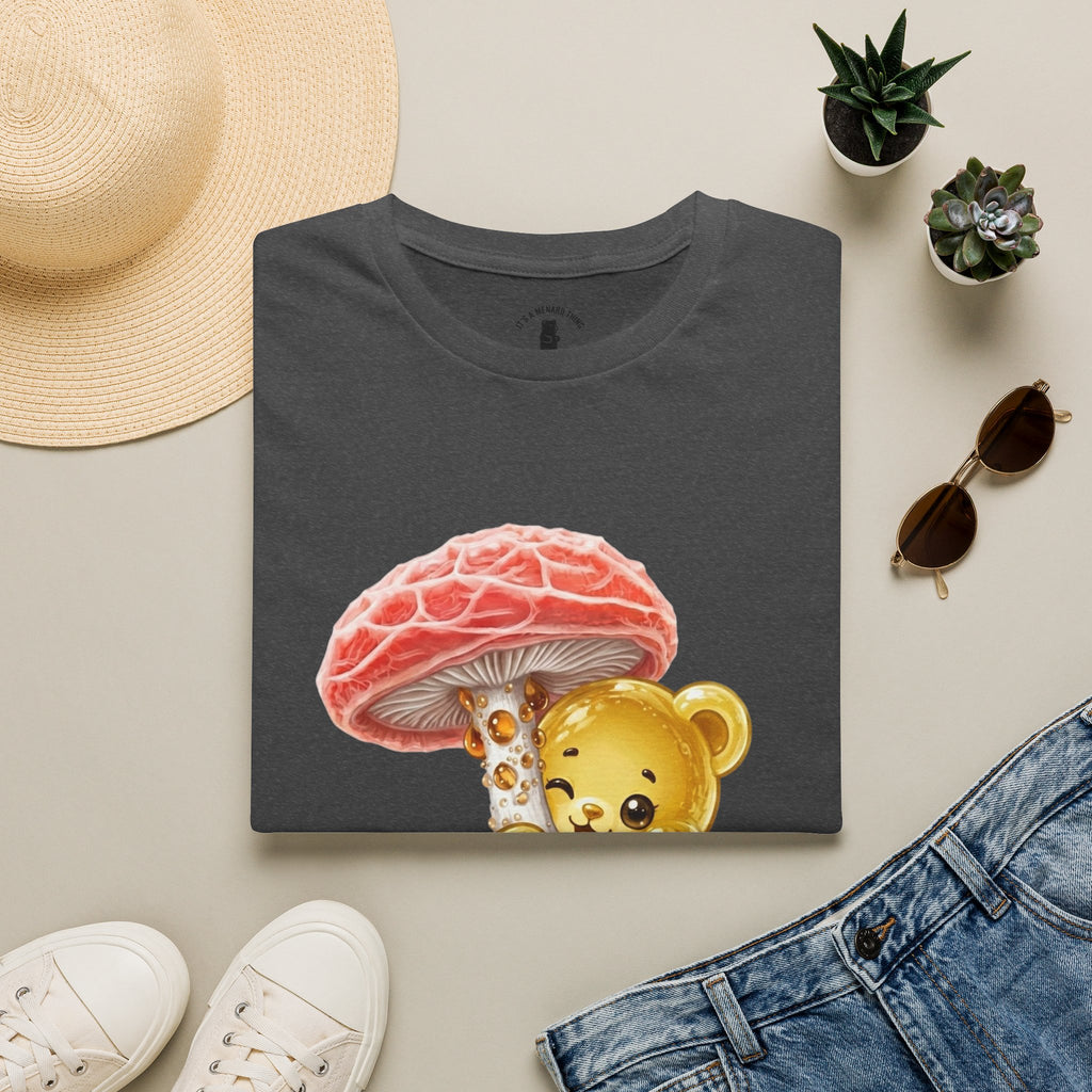 Sticky Strange Orange Mushroom, Yellow Oozy Bear Gummy- Graphic shirt
