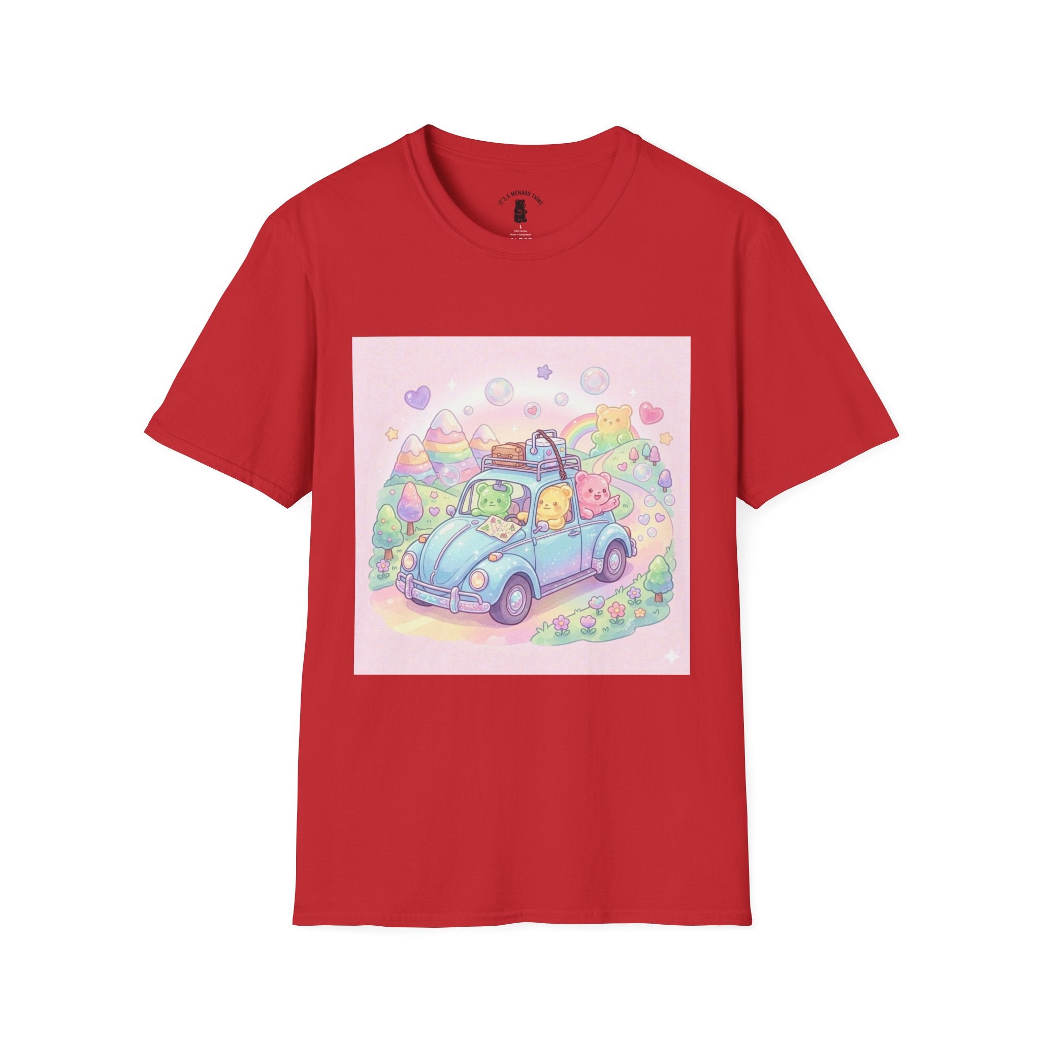 Buggy Road trip, Gooey Gummy Friends Adventure — Kawaii Graphic T-Shirt
