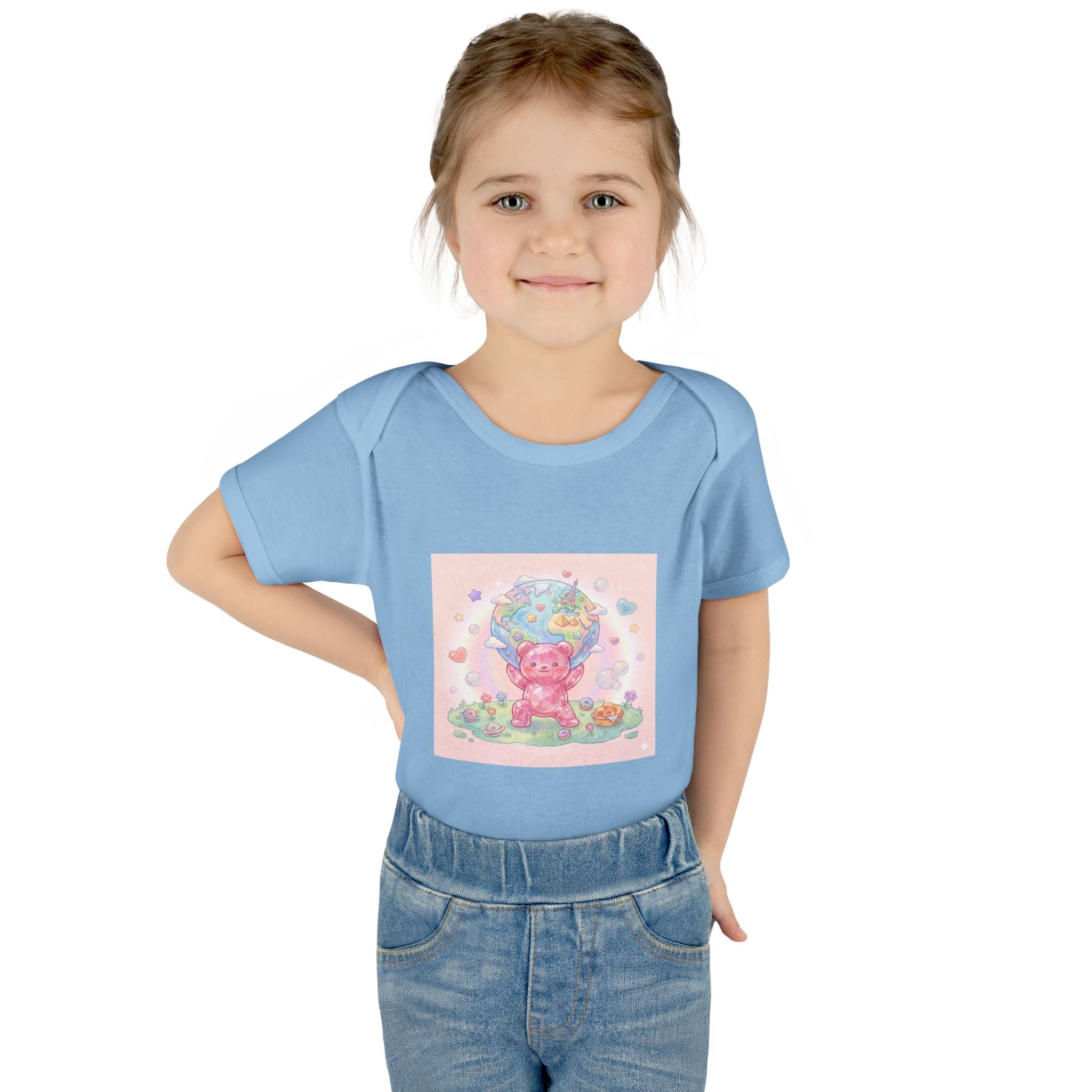 Infant Bodysuit — World Atlas Gummy bear Design