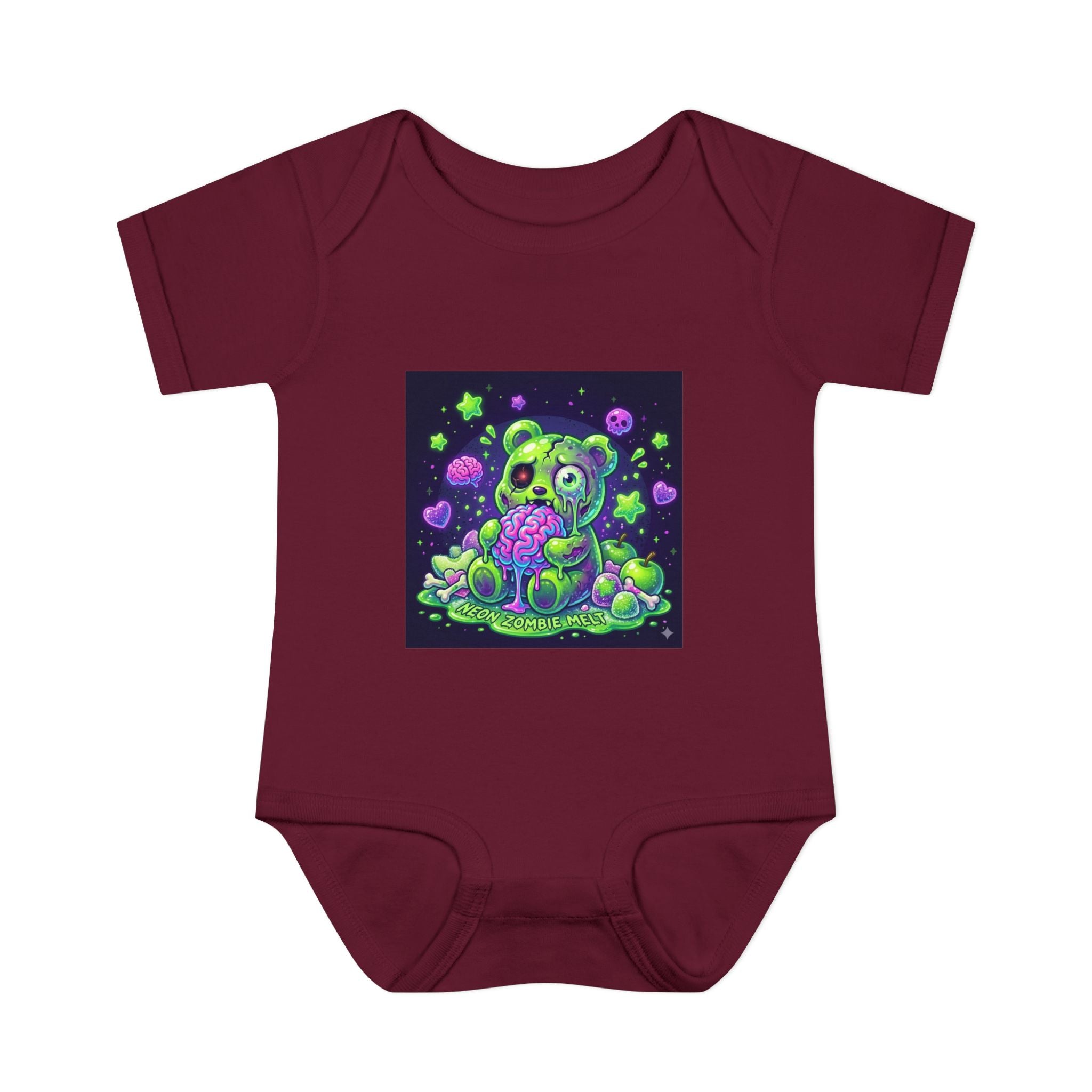 Baby Bodysuit — Neon Zombie Halloween Gooey Gummy Bear