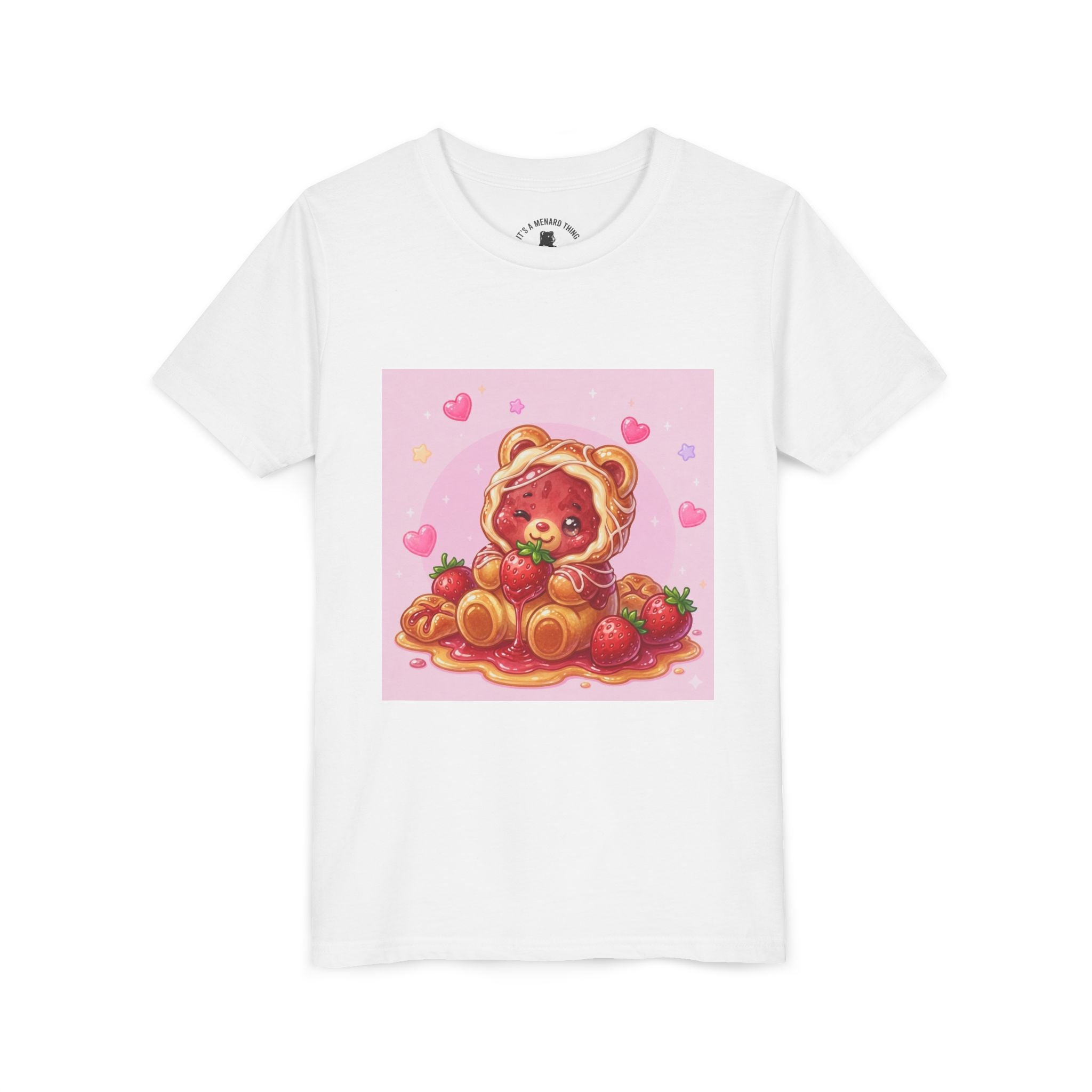 Strawberry Danish Gooey Gummy Bear Graphic Kids T‑Shirt