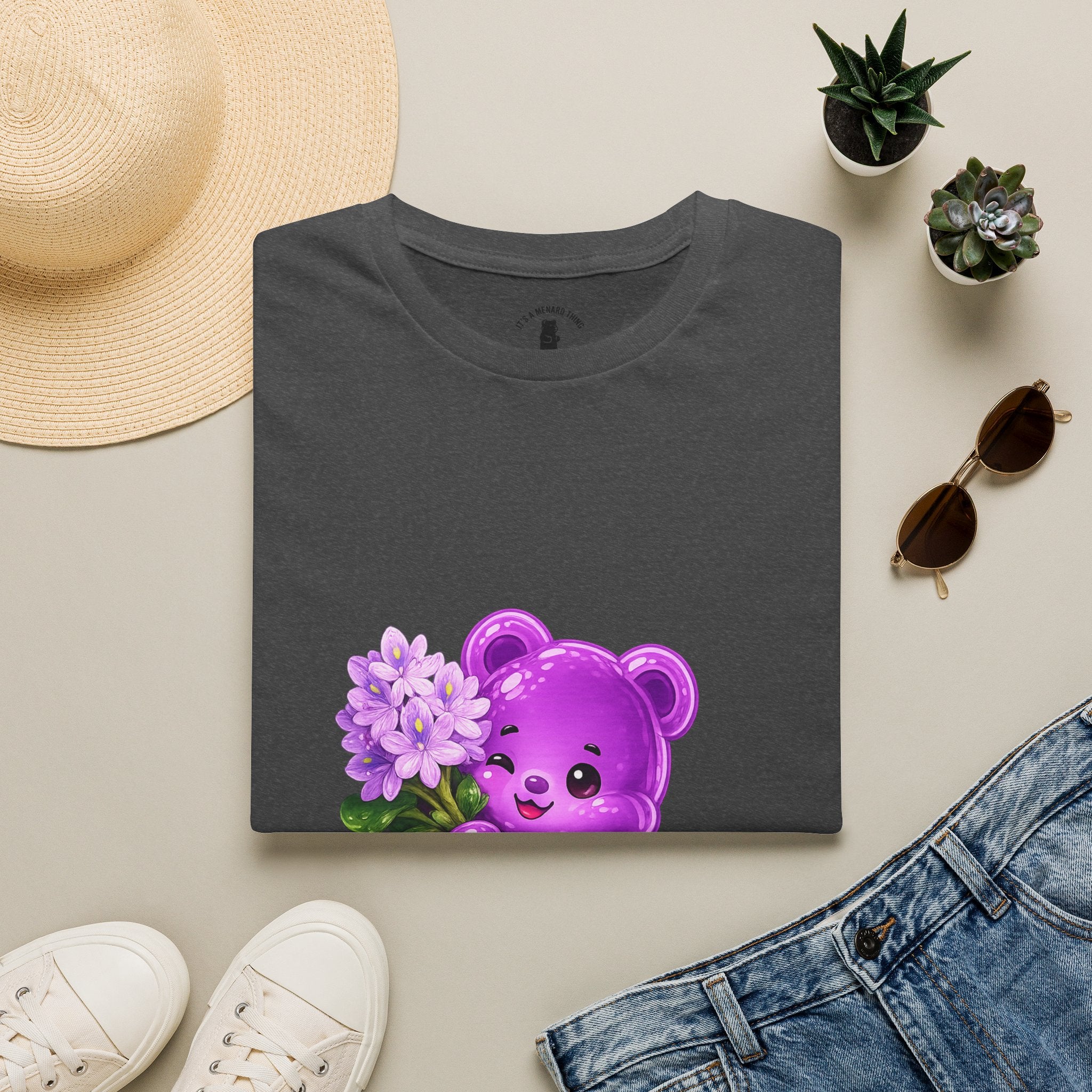 Purple Flower Cluster, Oozy Bear Friend Flower Addition- Graphic Shirt