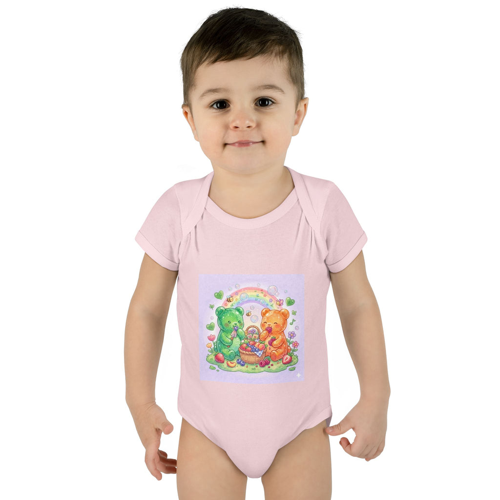 Fruit Garden Eating Gooey Gummy Bears Infant Bodysuit — Baby Shower Gift
