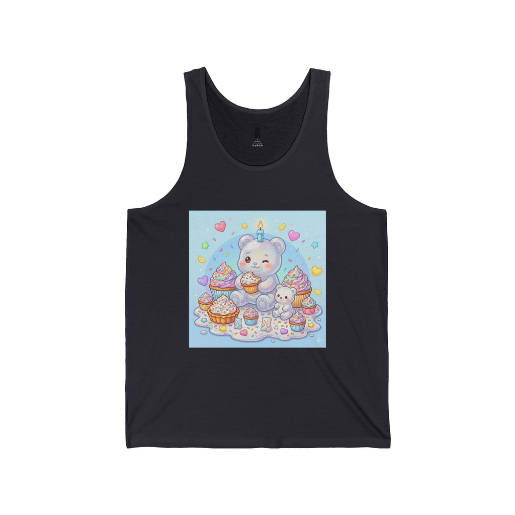 Cupcake Party Surprise, White Gooey Gummy Bear-Kawaii Graphic Tank Top