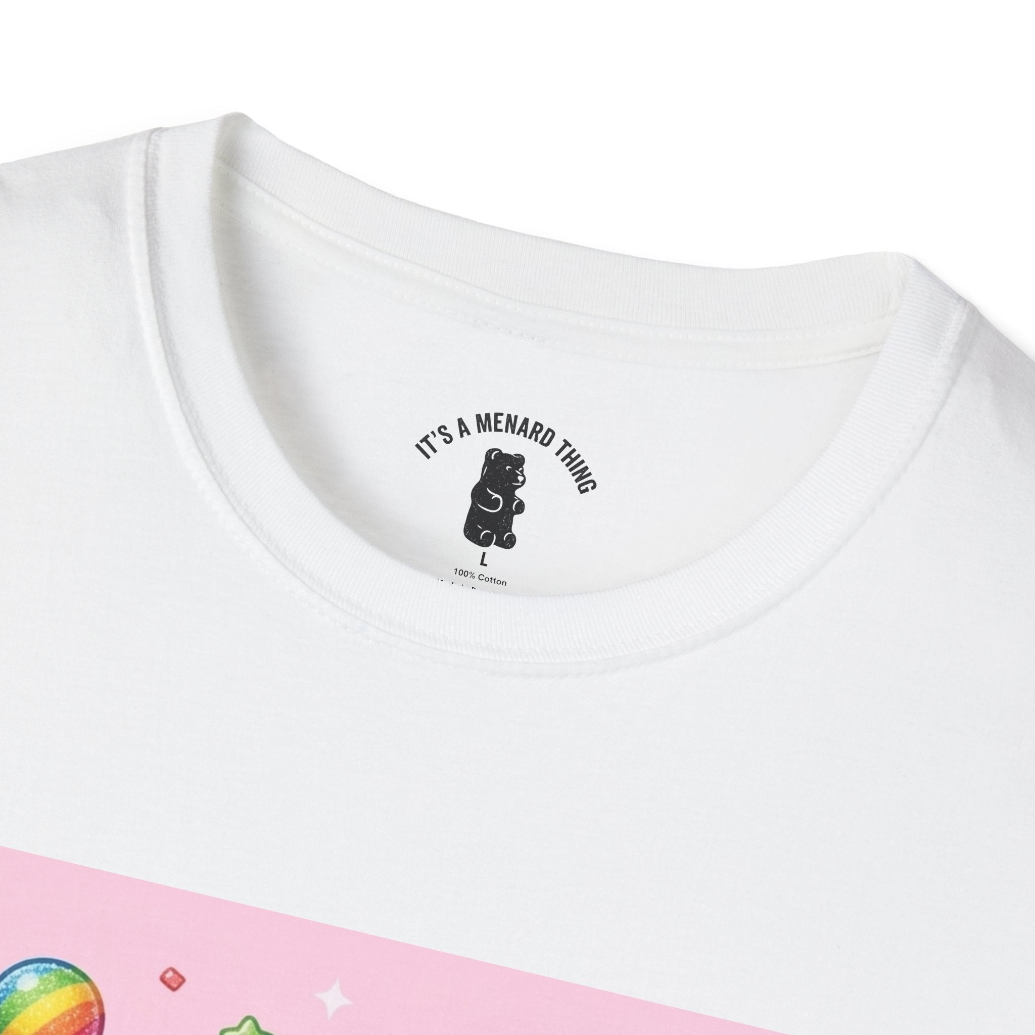 Rainbow Stripe Lollipop Gooey Gummy Bear T-Shirt — Cute Graphic Tee