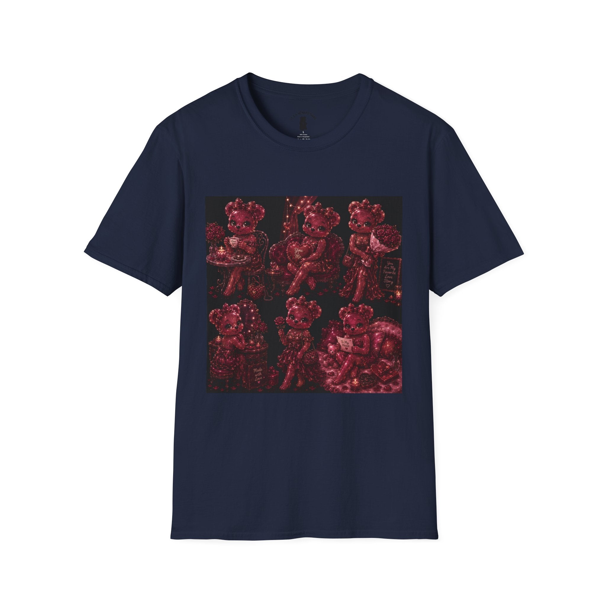 Glitter Wine Red Oozy Gala Bear Pin Up- Adult Graphic Shirt (18+)