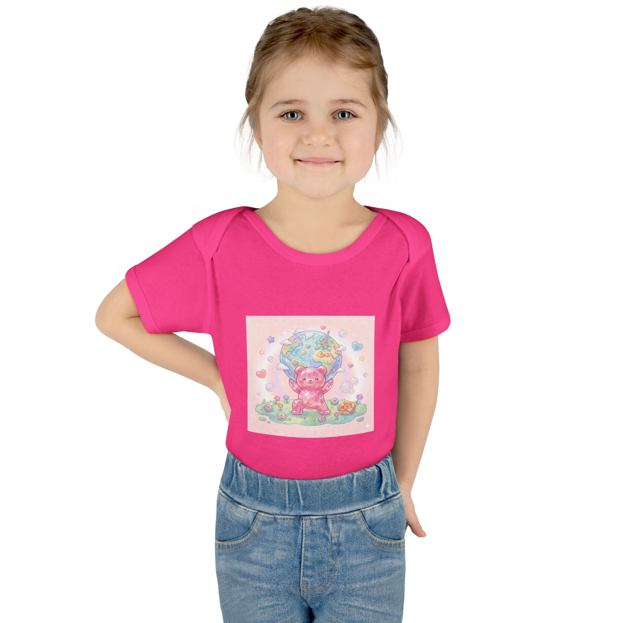 Infant Bodysuit — World Atlas Gummy bear Design