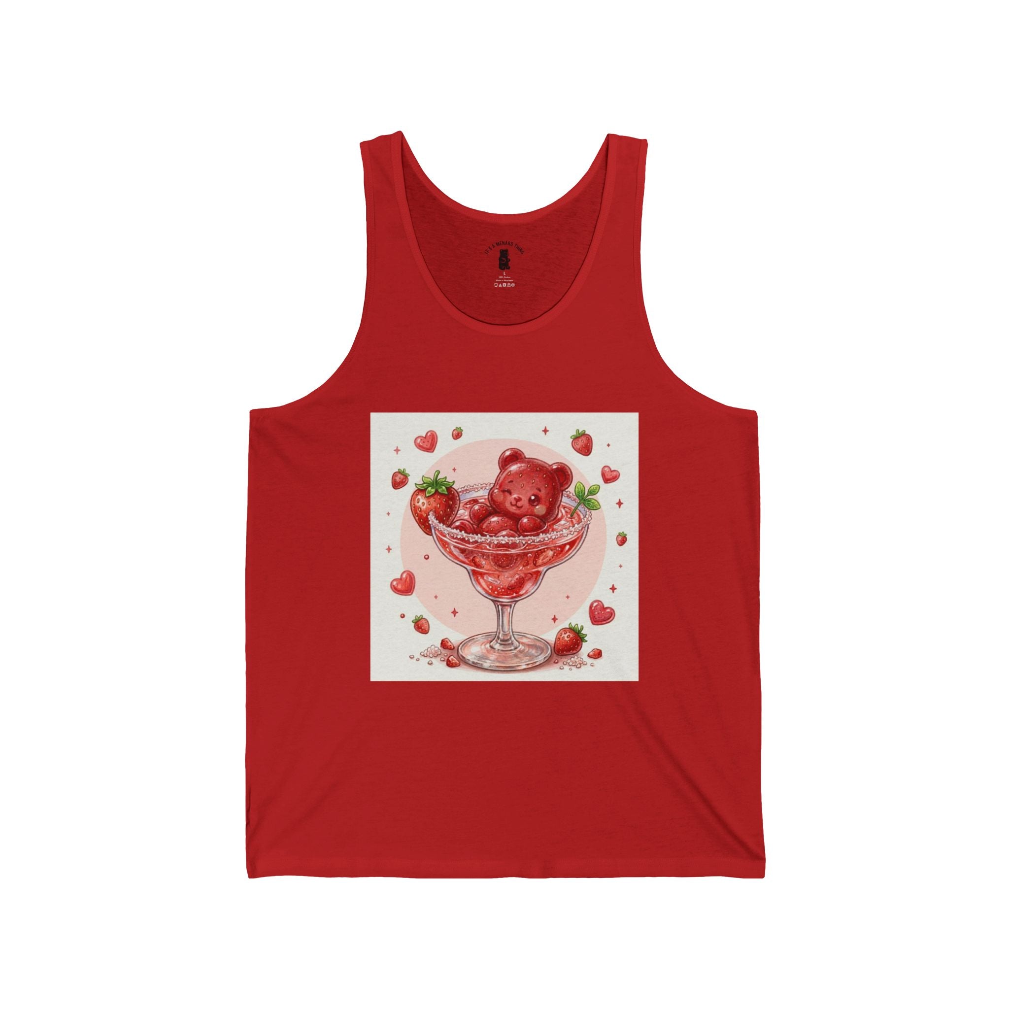 Strawberry Daiquiri Surprise, Red Boozy Gooey Gummy Bear — Kawaii Graphic Tank