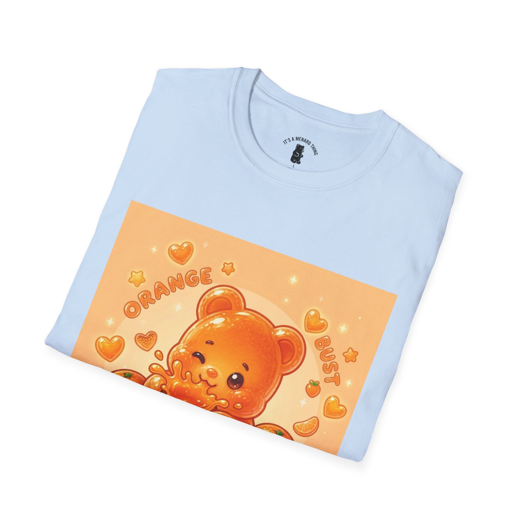 Orange Burst Gooey Gummy Bear T-Shirt —  Kawaii Graphic T-Shirt