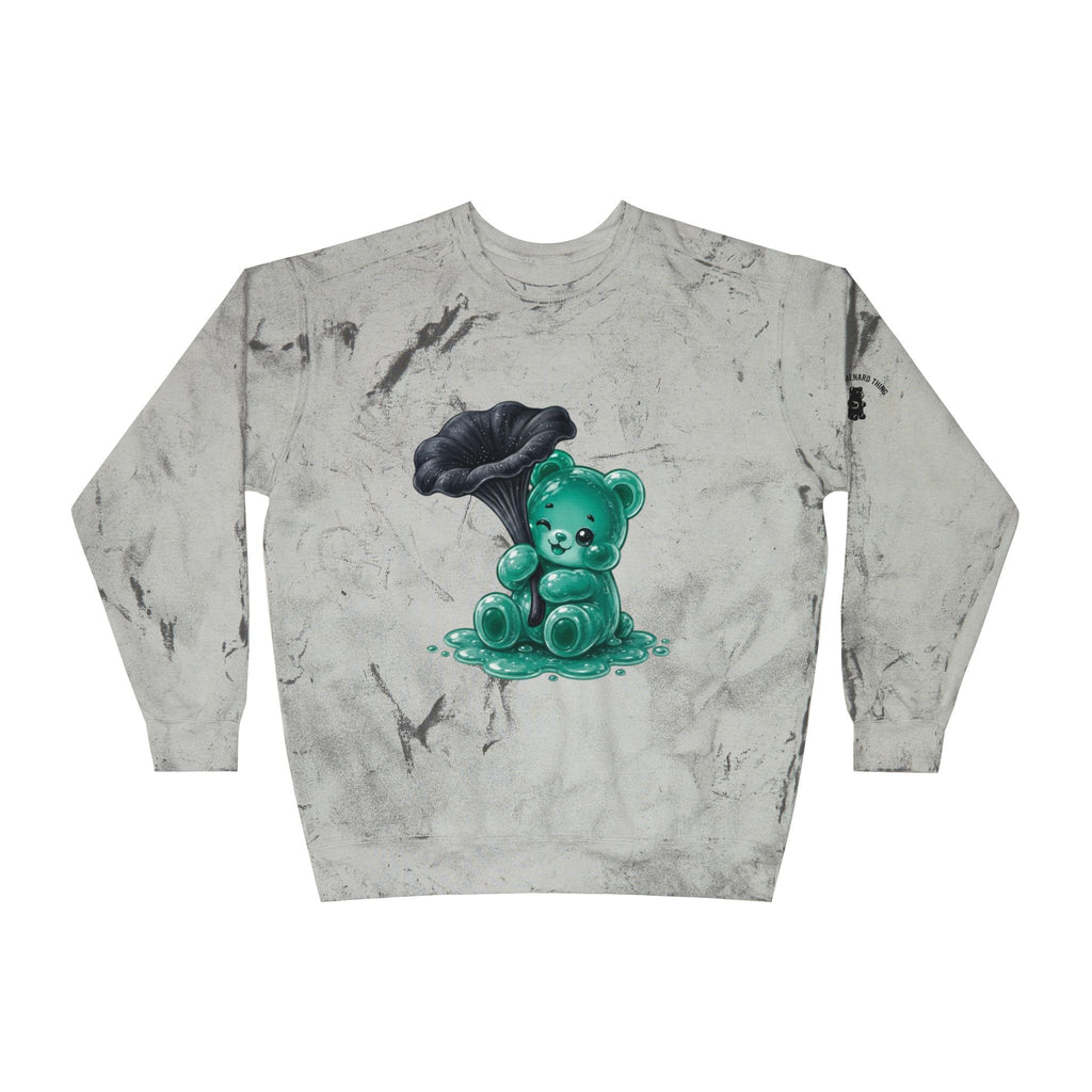 Black Trumpet Mushroom, Pretty Teal Gooey Gummy Bear-Kawaii Graphic Sweatshirt