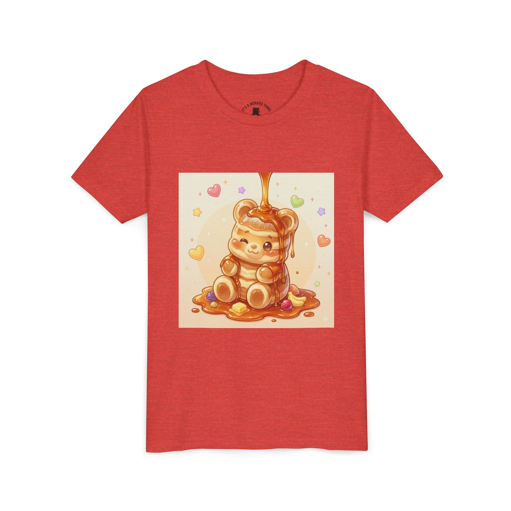 Fluffy Thick Gooey Gummy Pancake Bear Youth T-Shirt