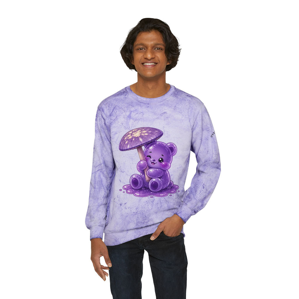 Special Purple Mushroom, Gooey Gummy Bear Friend — Kawaii Graphic Sweatshirt