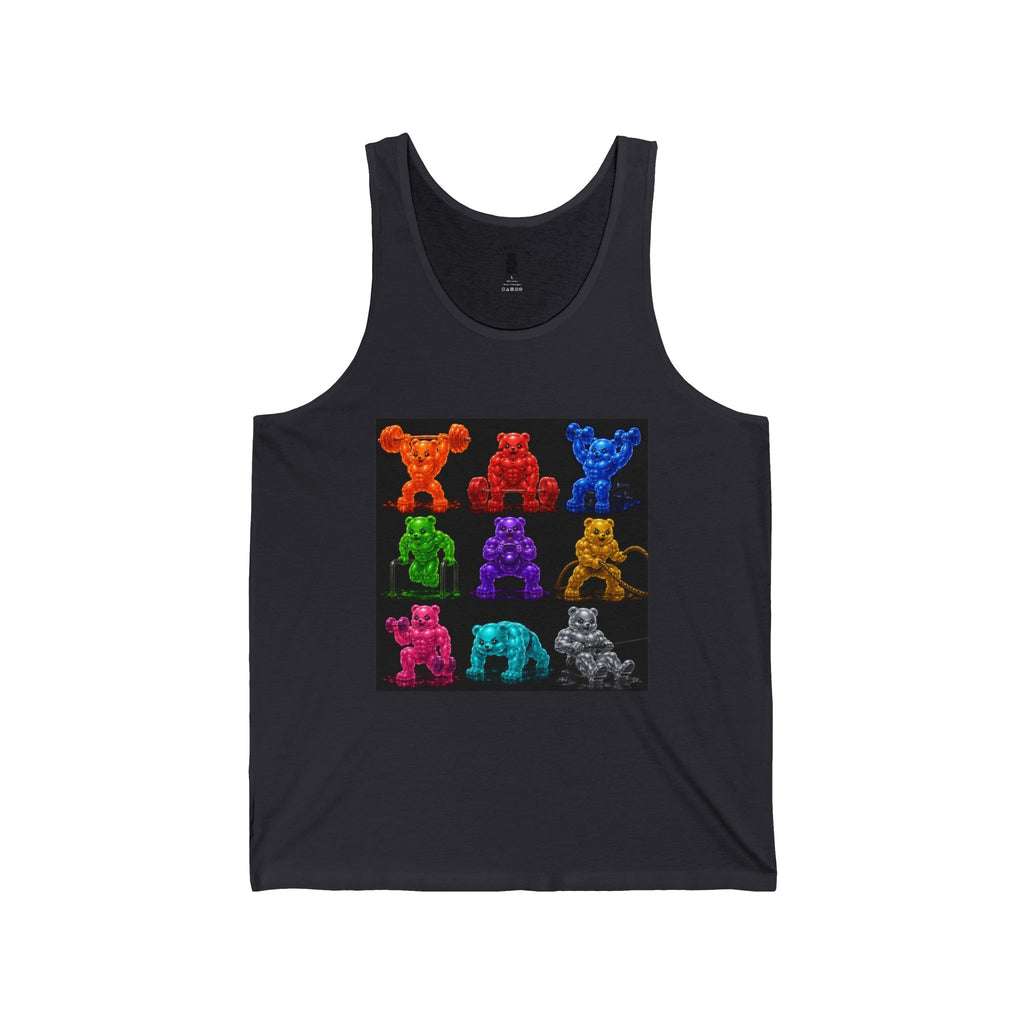 Fitness Panel Grid, Oozy Buff Bears Gym Addition- Workout Graphic Tank Top
