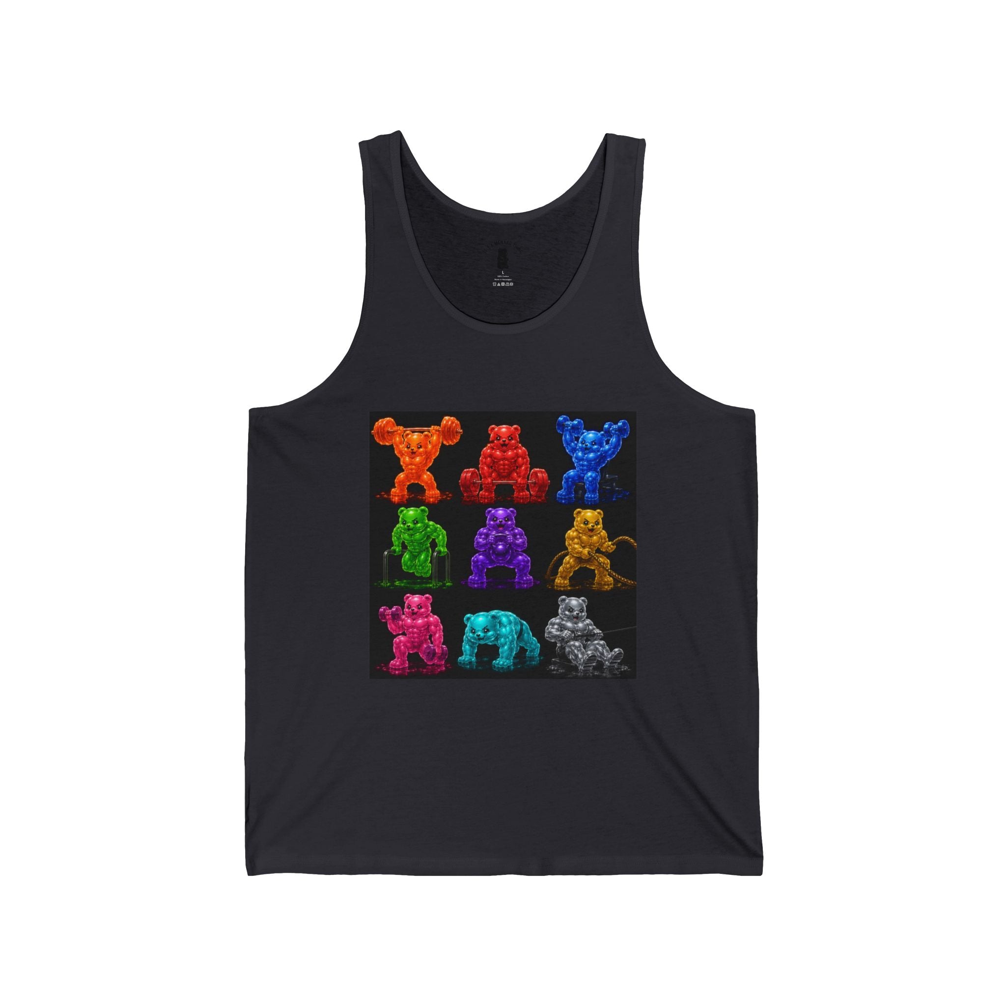 Fitness Panel Grid, Oozy Buff Bears Gym Addition- Workout Graphic Tank Top