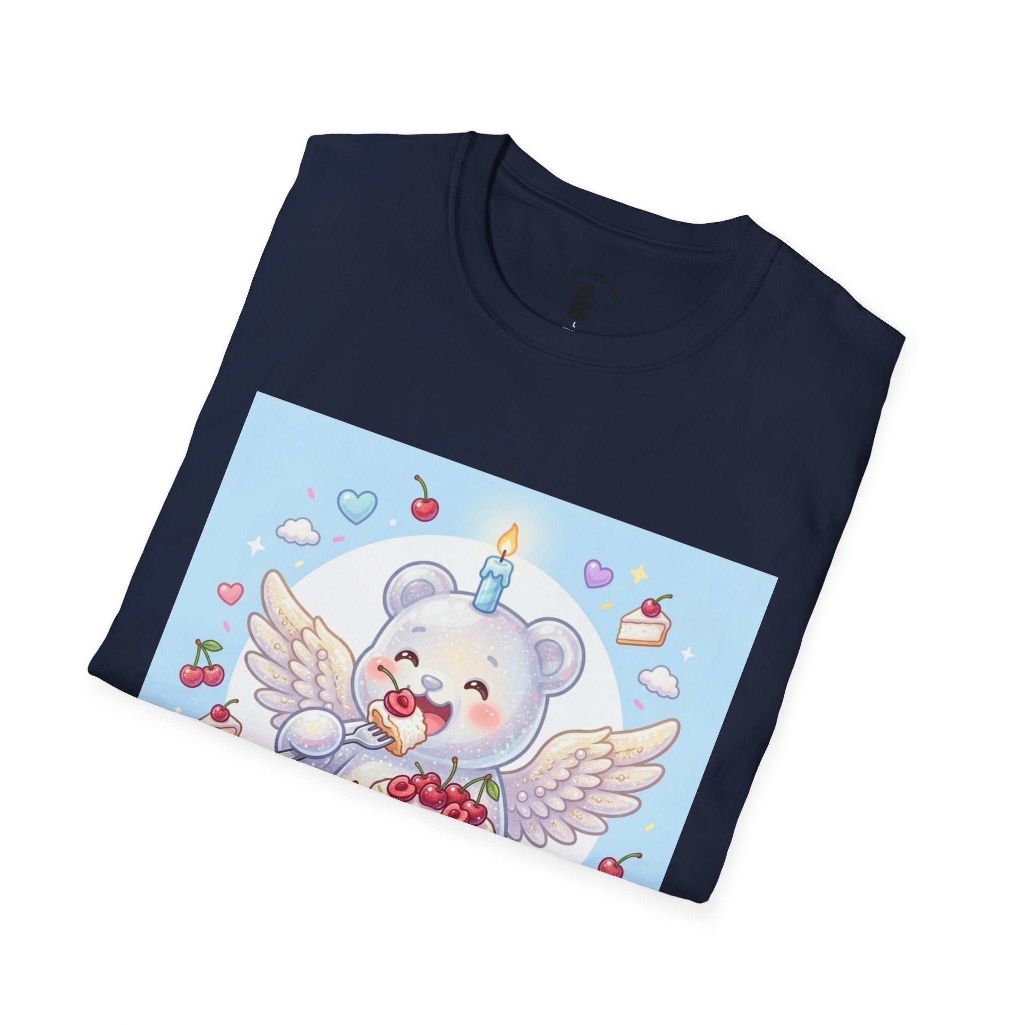 Cute Angel Food Cake, White Gooey Gummy Bear — Kawaii Graphic Tee