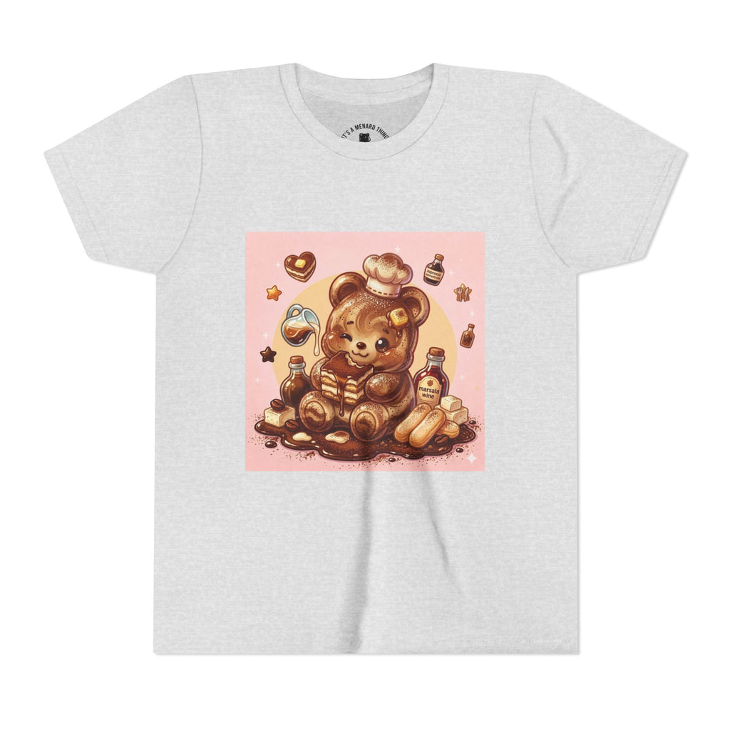 Tiramisu Gooey Gummy Chef Bear Graphic Youth T-Shirt