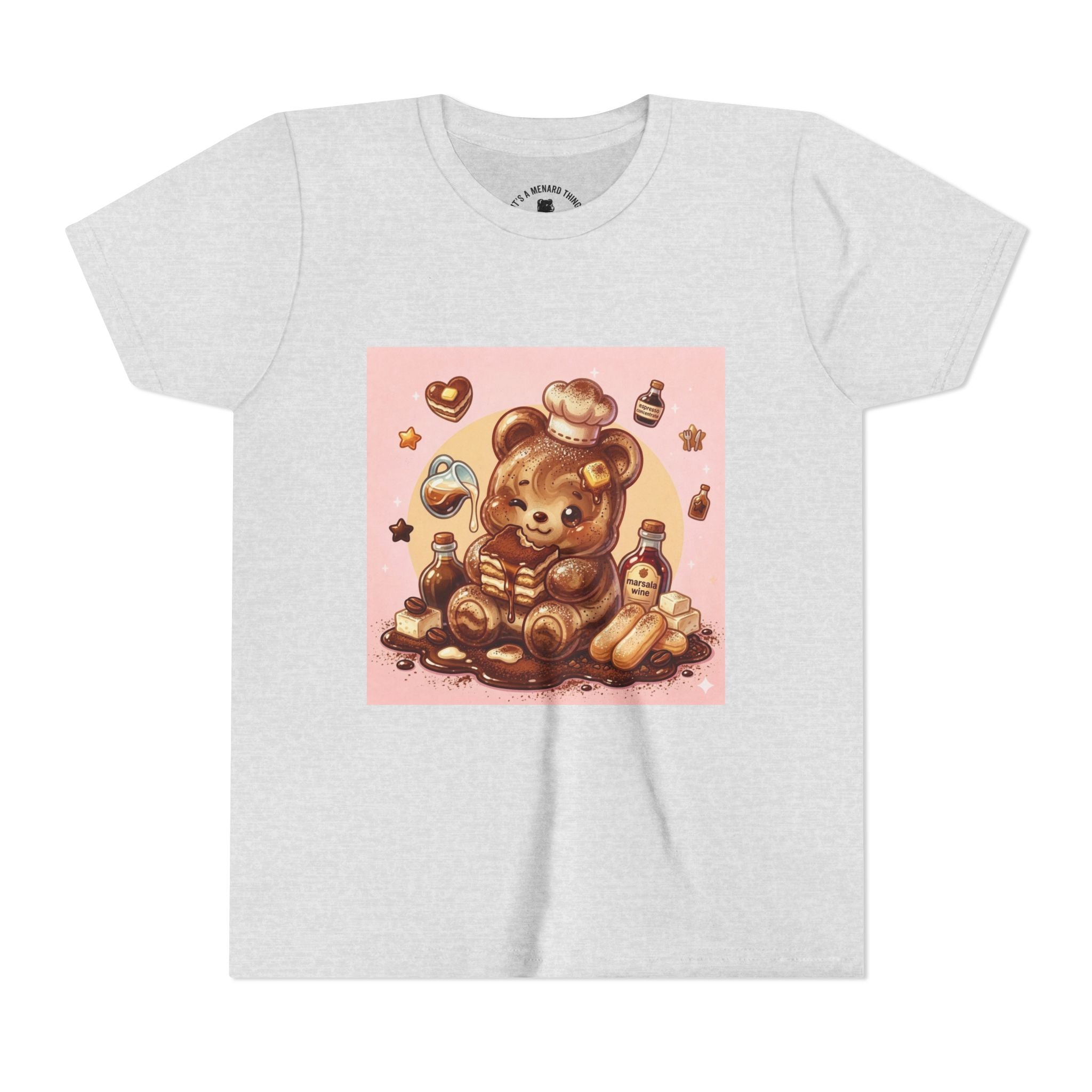 Tiramisu Gooey Gummy Chef Bear Graphic Youth T-Shirt