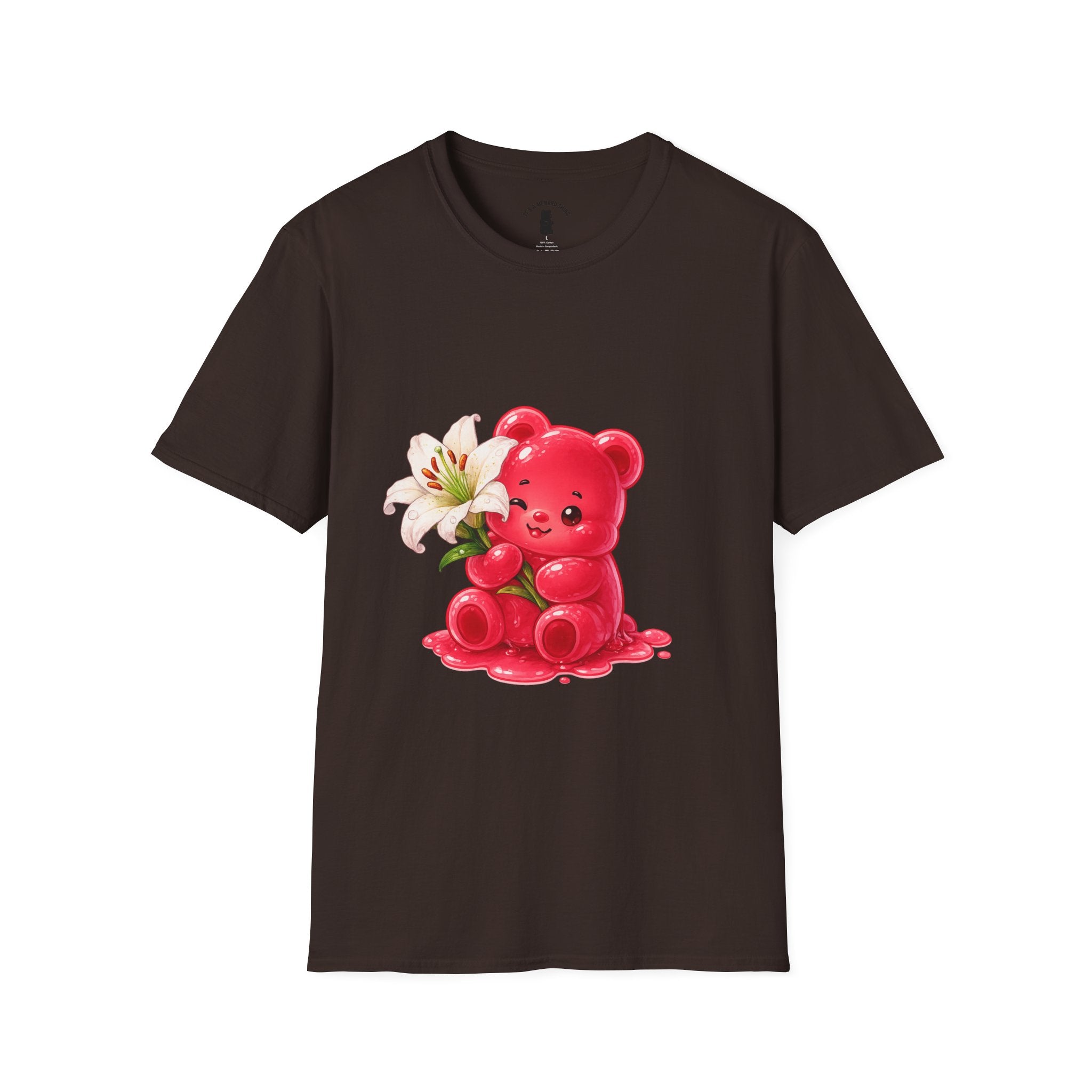 White Casa Blanca Lily, Red Oozy Bear Special Flower Edition- Graphic Shirt