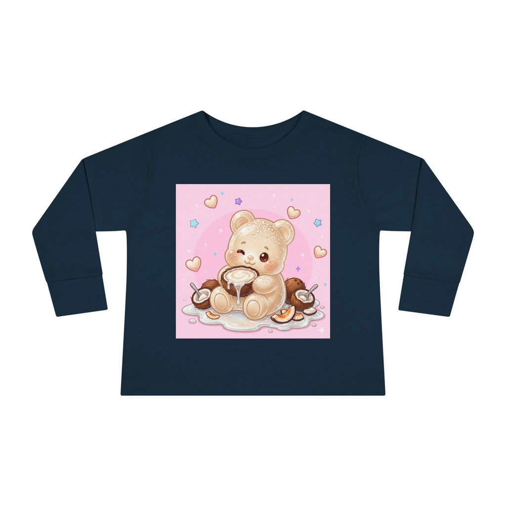 Coconut Milk, White Oozy Bear Gummy Friend- Kids Long Sleeve Shirt