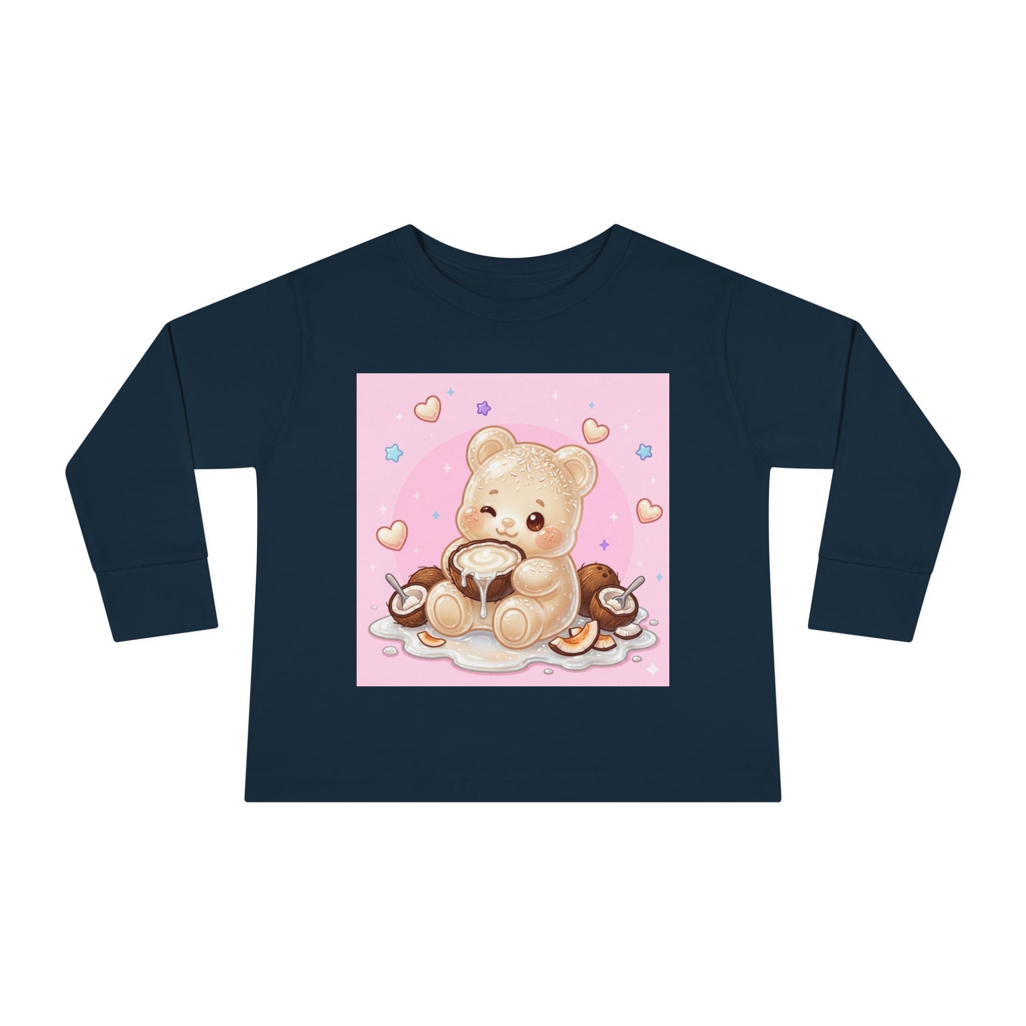 Coconut Milk, White Oozy Bear Gummy Friend- Kids Long Sleeve Shirt