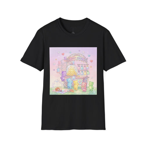 Carnival Snack Cart, Sharing with Friends Gooey Gummy Bears — Whimsical Graphic T-Shirt