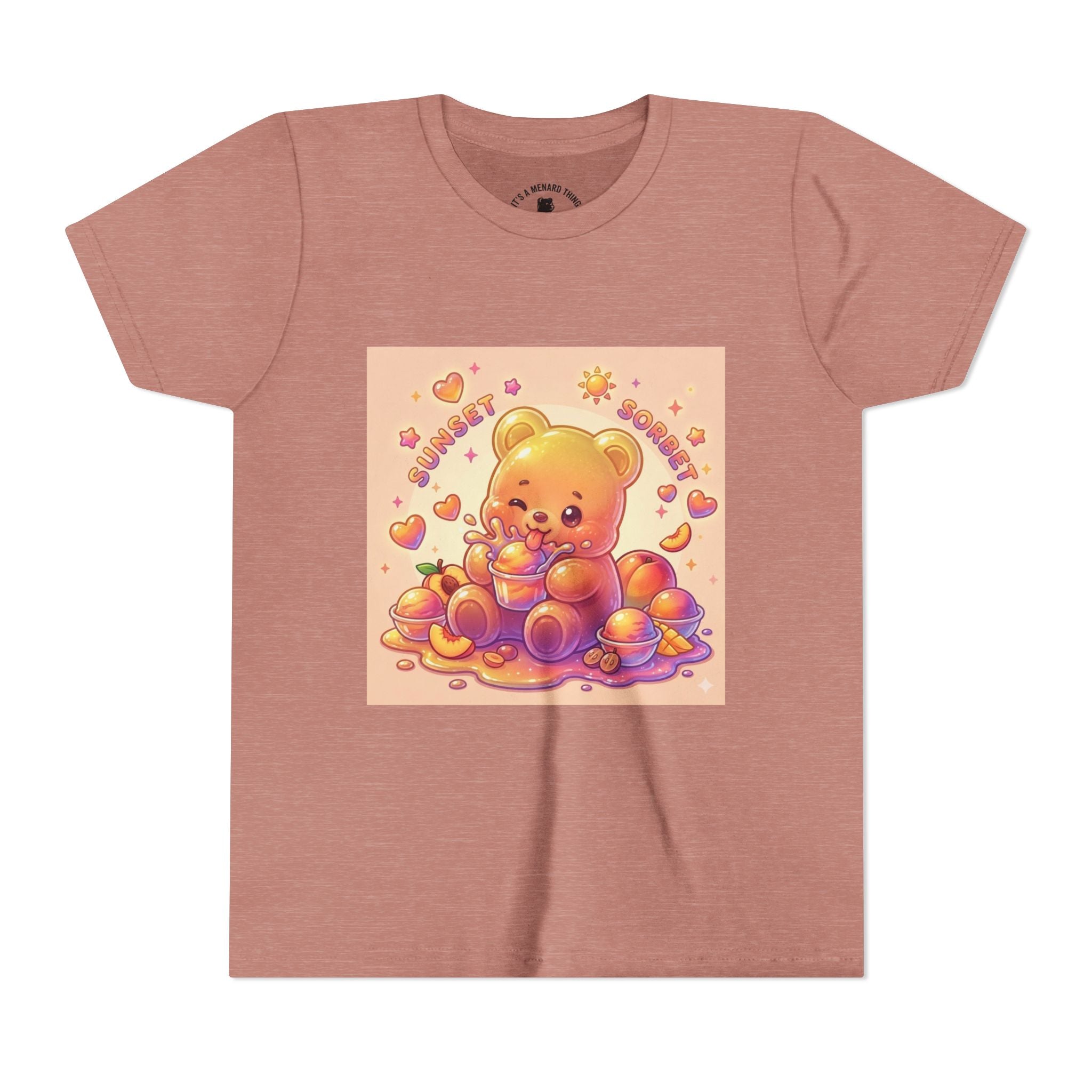 Sunny Peach Sorbet Gooey Gummy Bear Kids Graphic Shirt