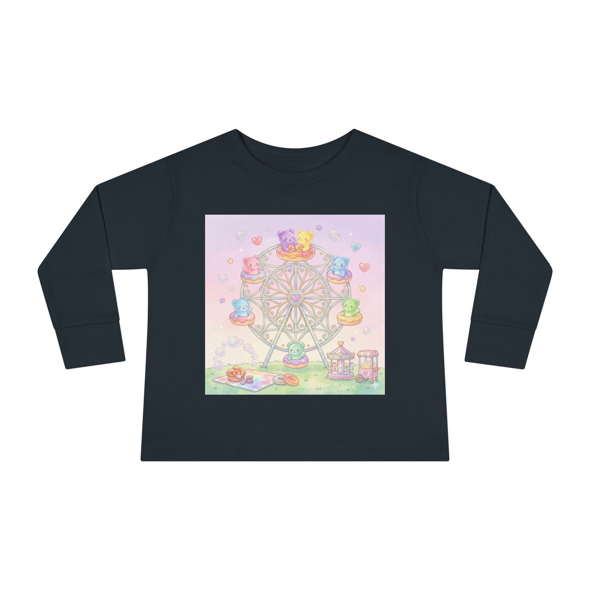 Pastel Carnival Ferris Wheel, Oozy Bear Gummy Friends- Graphic Long Sleeve Shirt