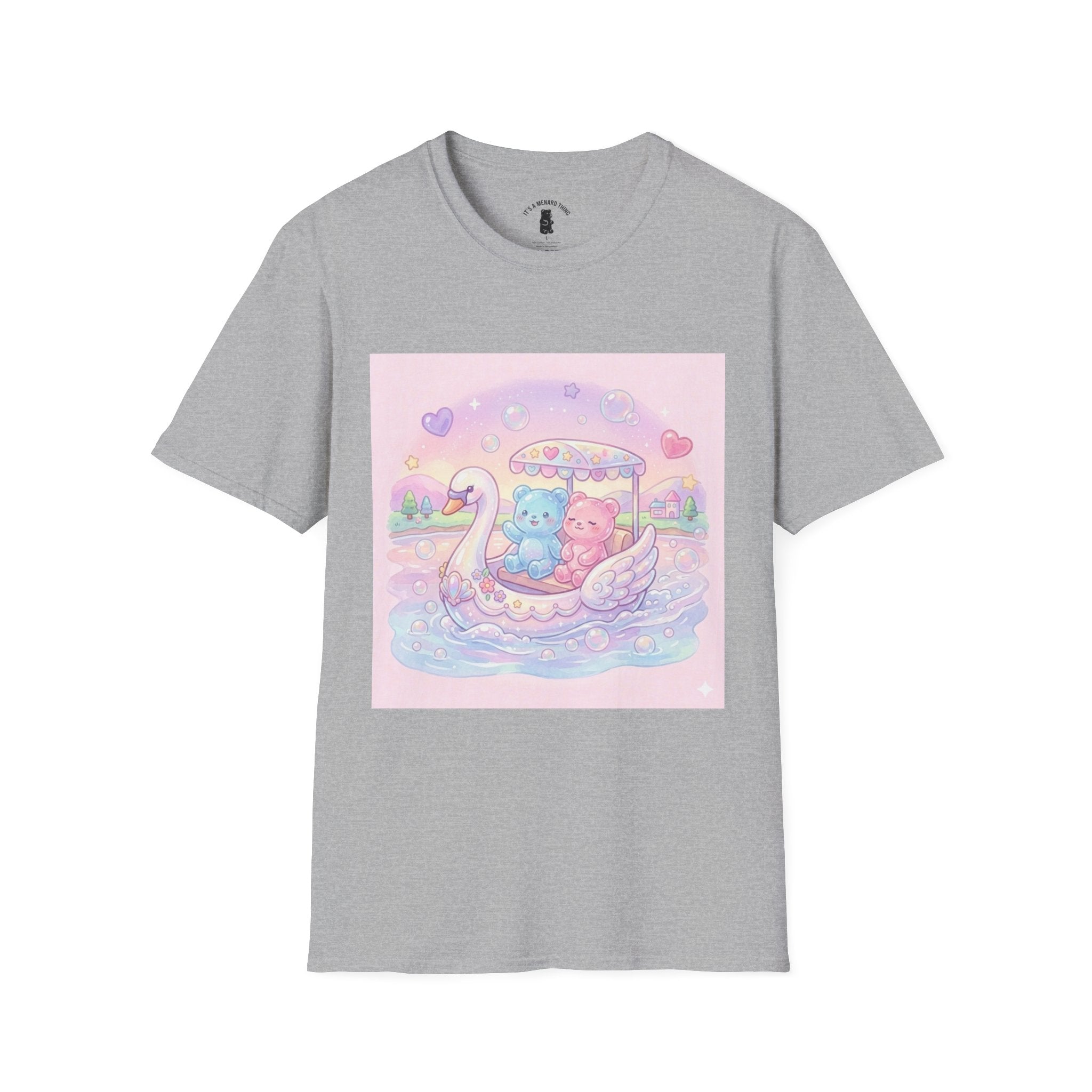 Romantic Swan Boat Ride, Gooey Gummy Friends— Kawaii Graphic T-Shirt
