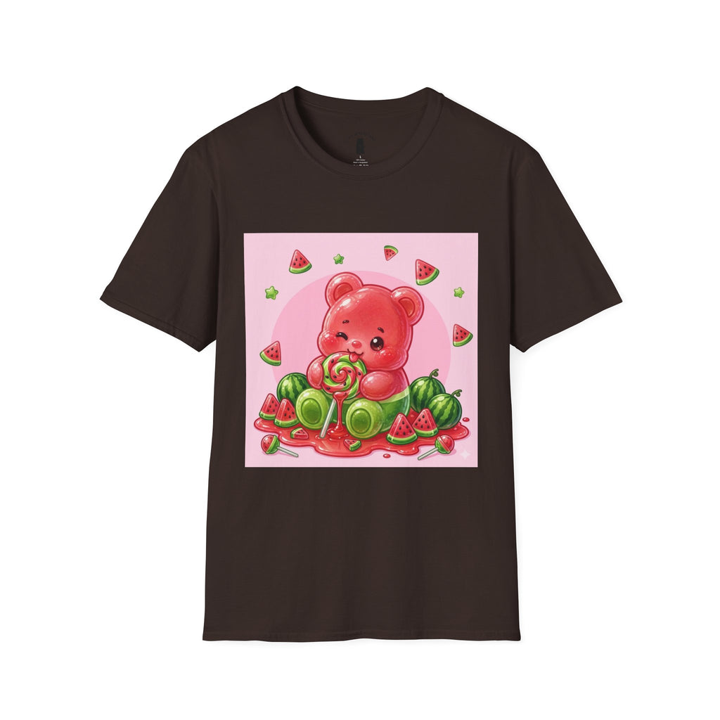 Watermelon Lollipop Gooey Gummy Bear T-Shirt — Kawaii Fruit Graphic Tee