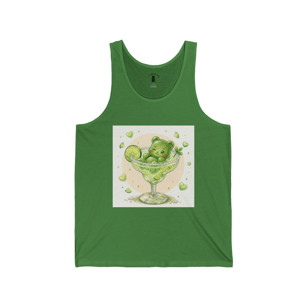 Lime Margarita Special, Green Boozy Gooey Gummy Bear — Kawaii Graphic Tank Top