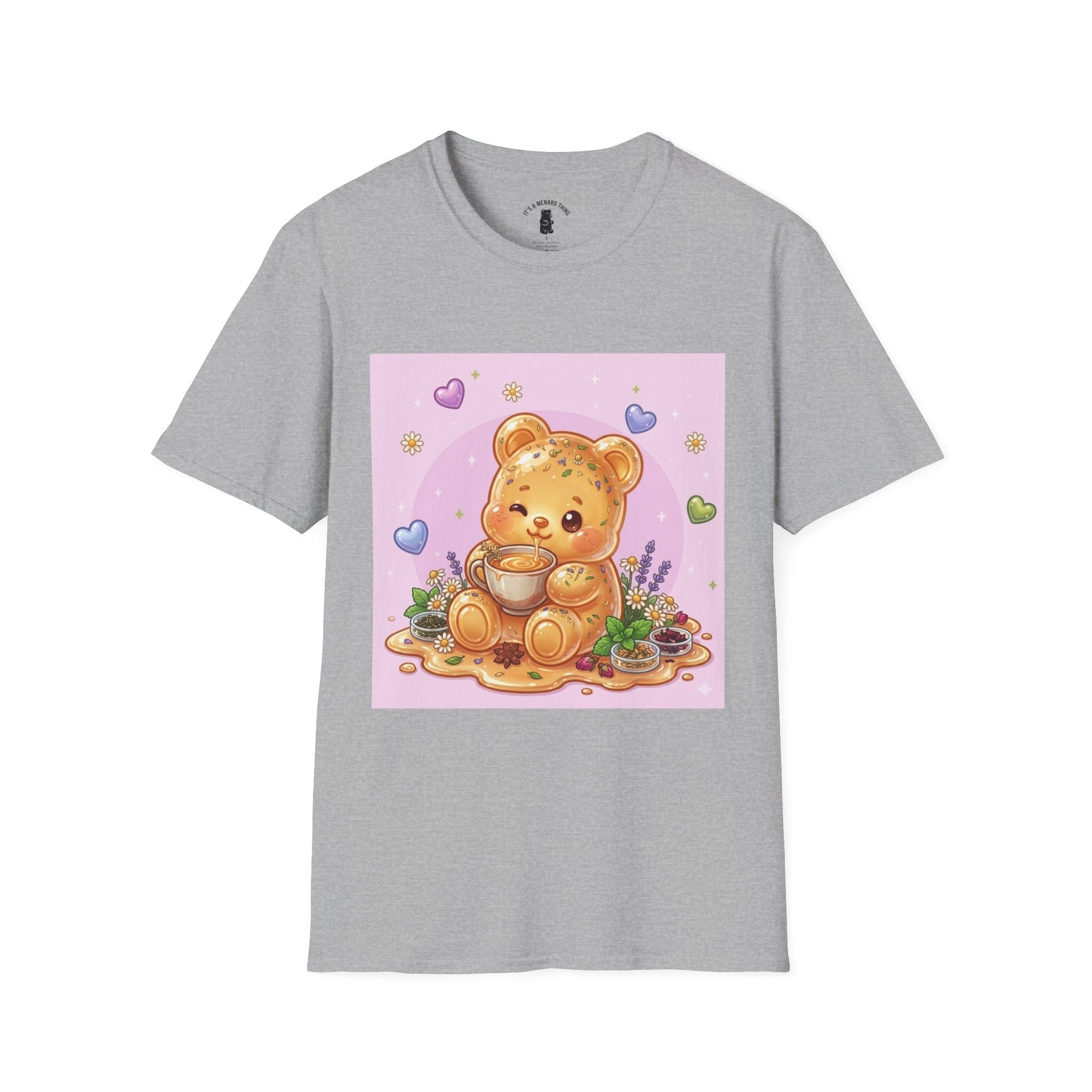 Cute Honey Herbal Tea Gooey Gummy Bear — Kawaii Graphic T-Shirt