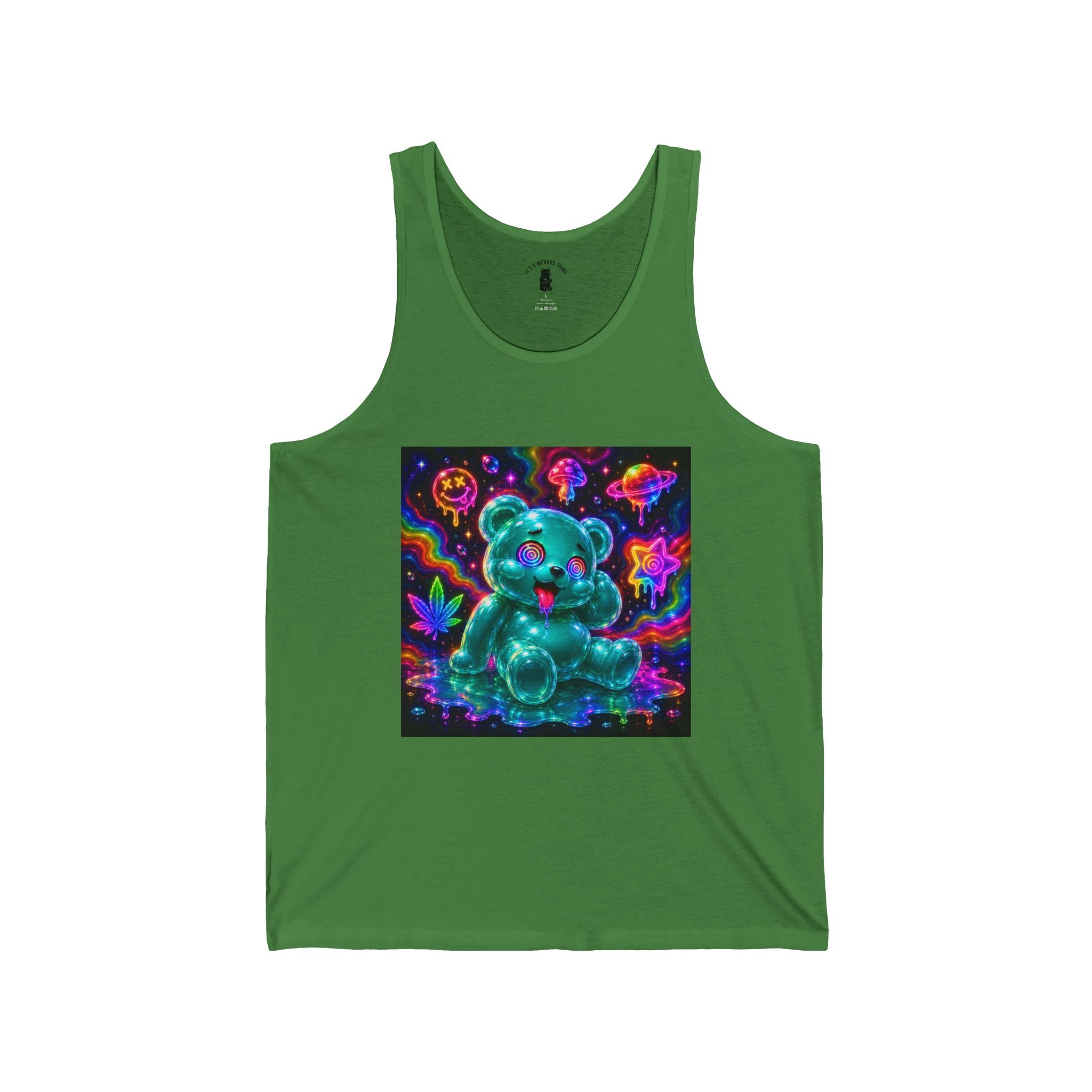 Psychedelic Trip Oozy Bears Friend, Teal Gummy Special Addition- Graphic Tank Top