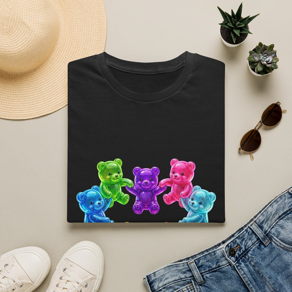 Holding Hands Into Heart Oozy Bear Gummy Friends- Graphic Shirt
