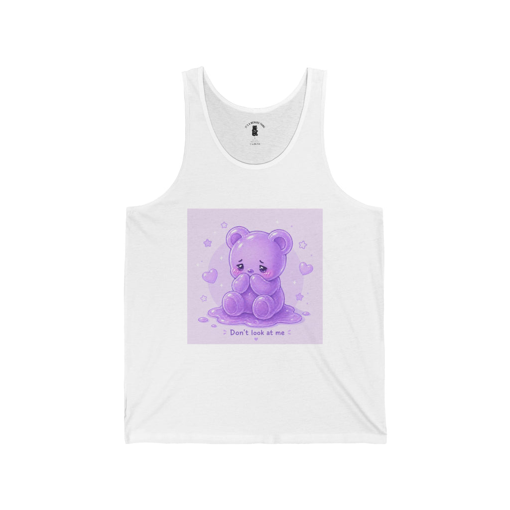 Purple Shy Gooey Gummy Bear  – Kawaii Graphic Tank top