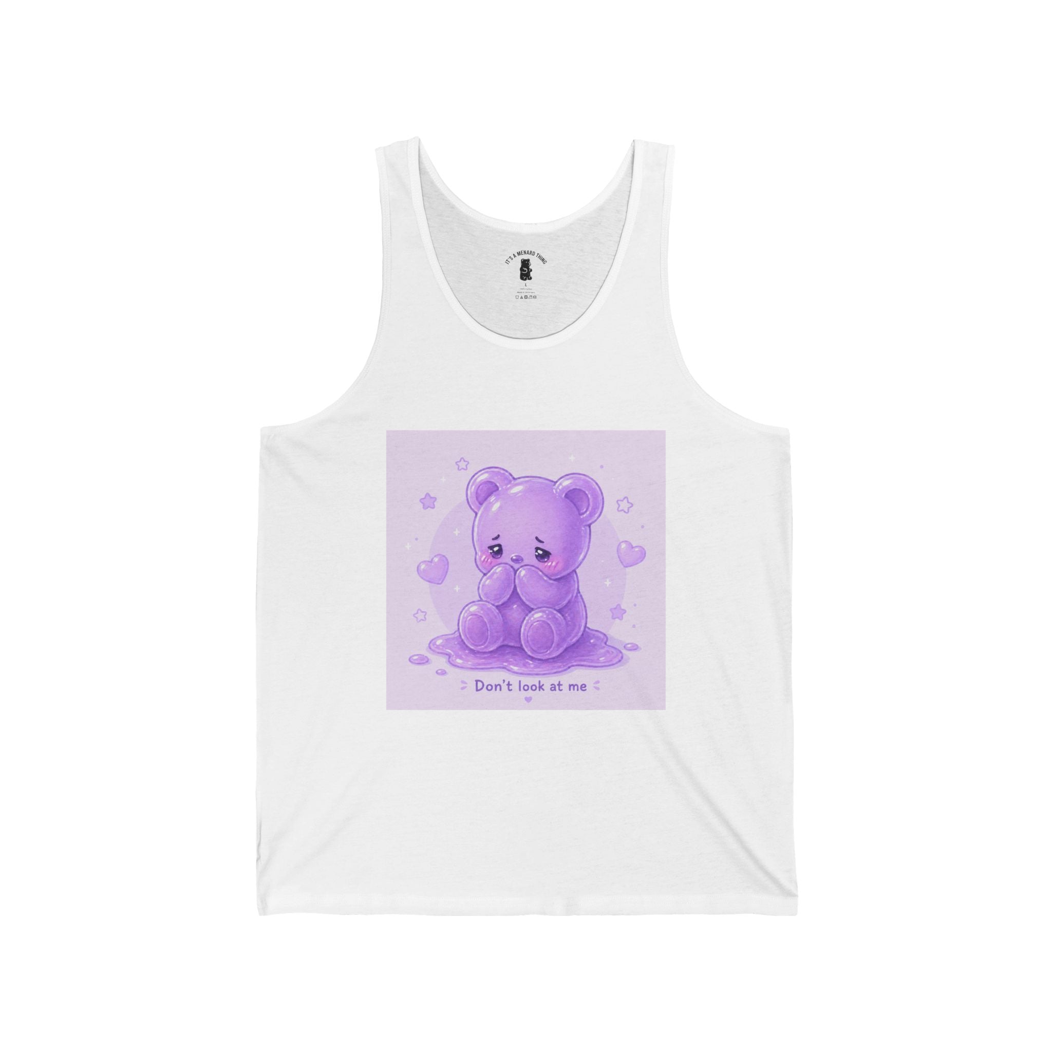 Purple Shy Gooey Gummy Bear  – Kawaii Graphic Tank top
