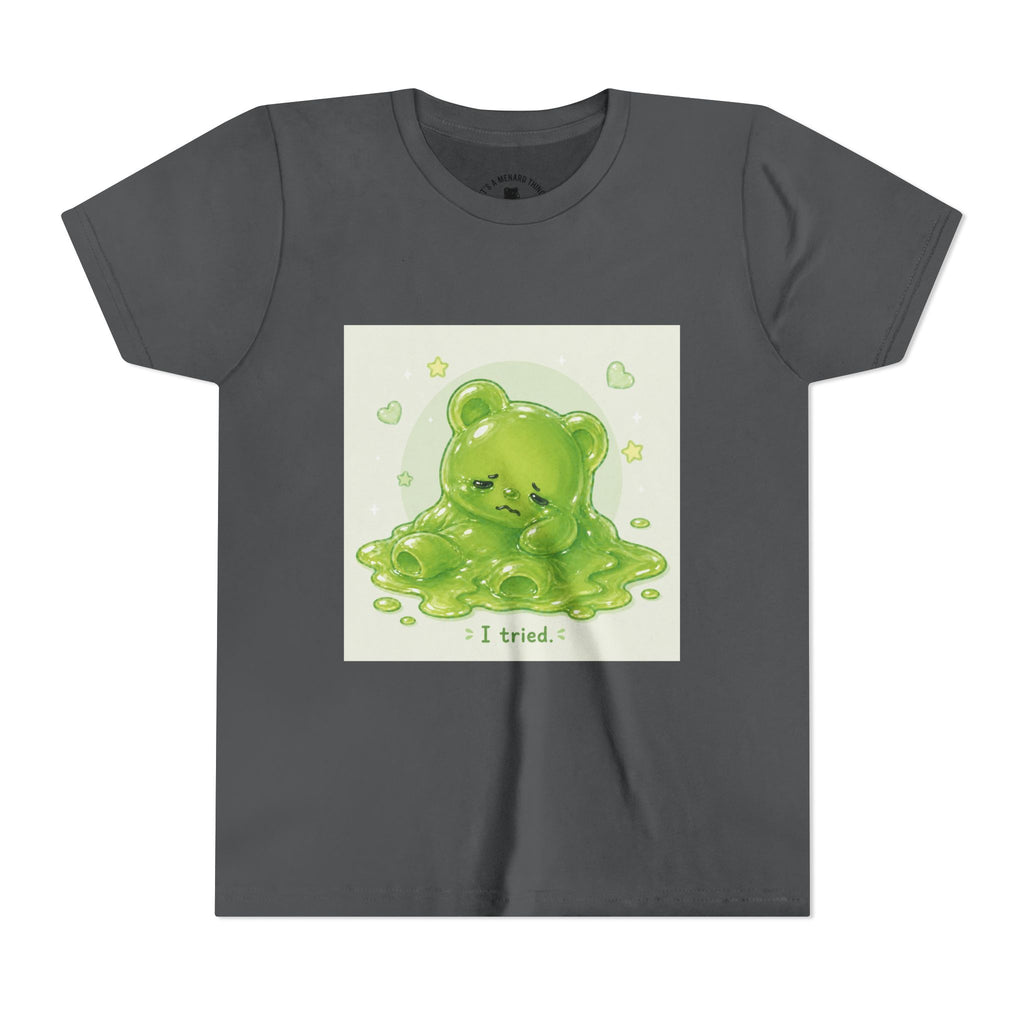 Melting Green Gooey Gummy Bear "I tried." Graphic T-Shirt