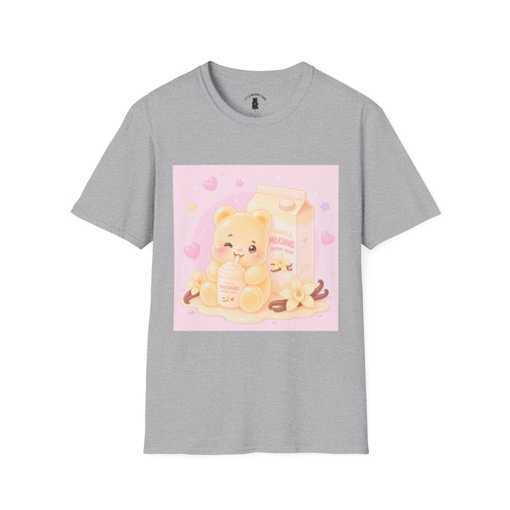 Vanilla Milkshake Gooey Gummy Cartoon T-Shirt — Pastel Aesthetic Tee