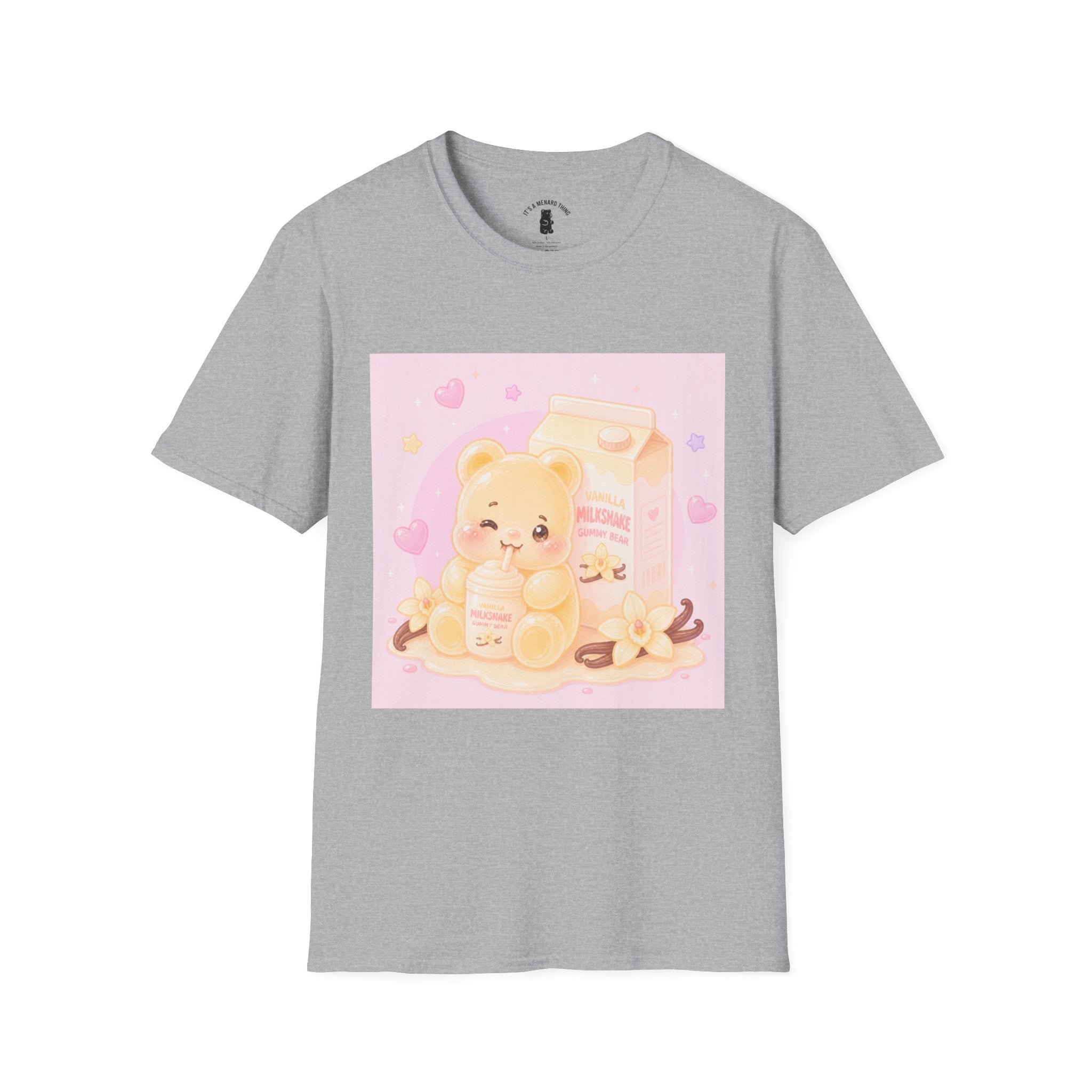 Vanilla Milkshake Gooey Gummy Cartoon T-Shirt — Pastel Aesthetic Tee
