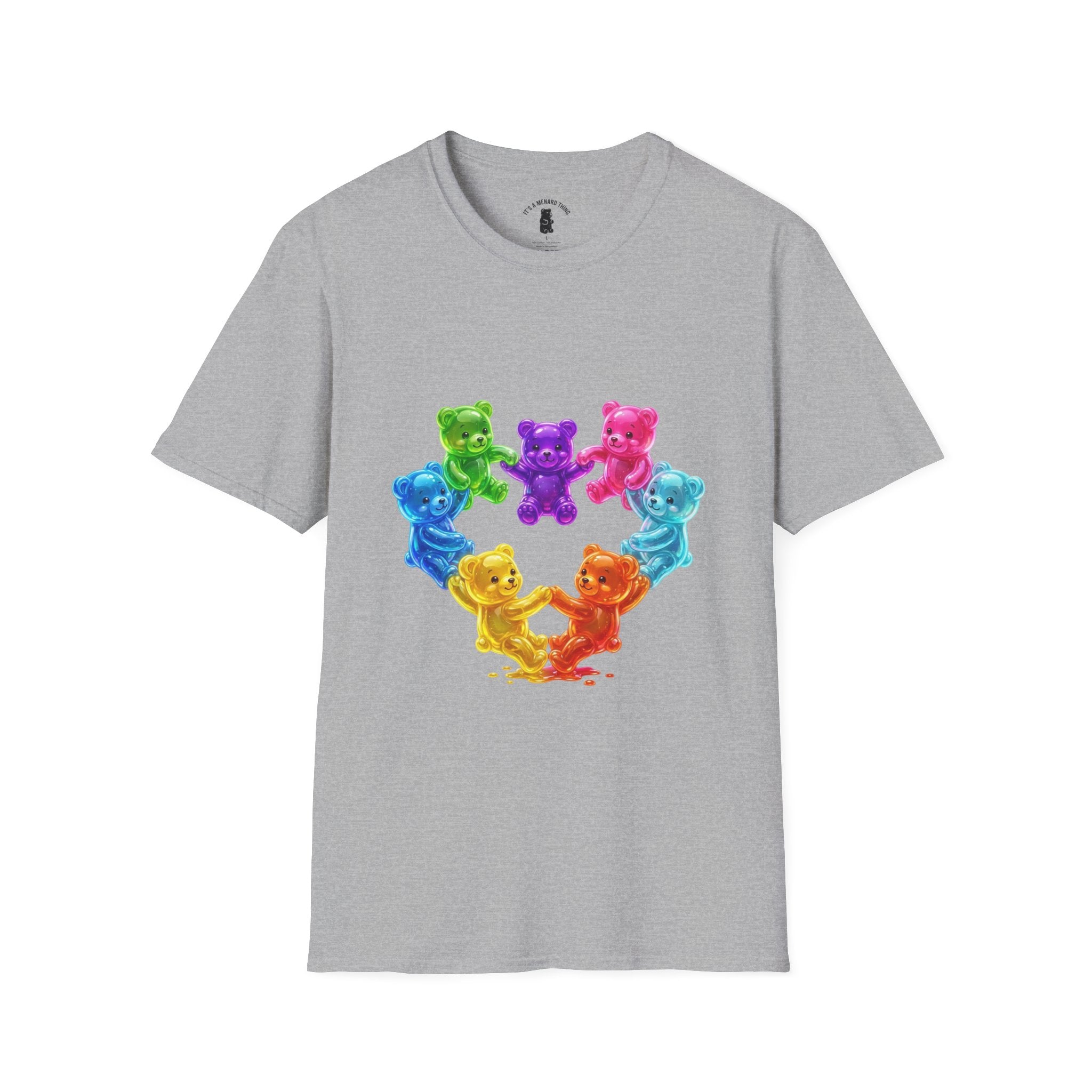 Holding Hands Into Heart Oozy Bear Gummy Friends- Graphic Shirt