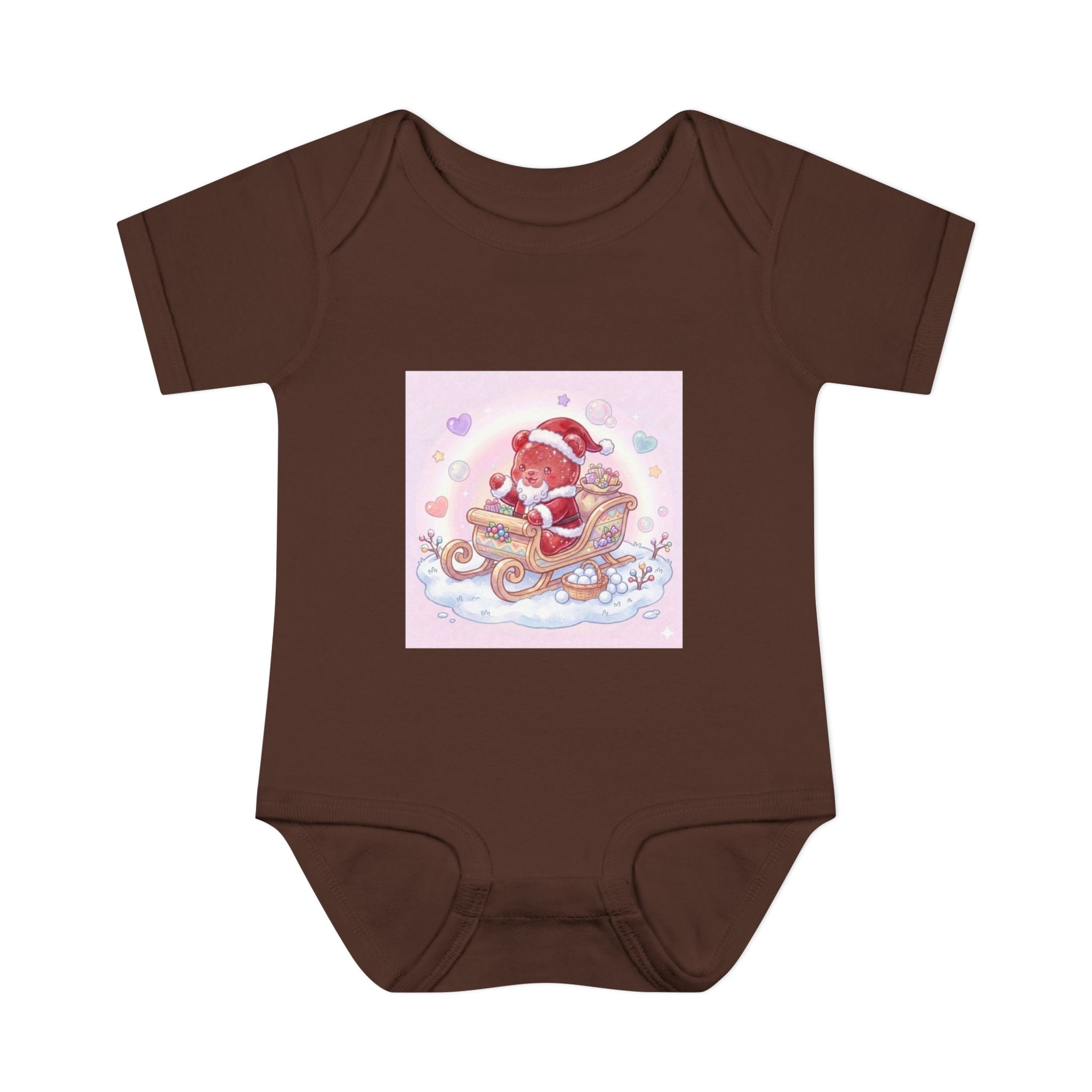 Baby Bodysuit – Gooey Gummy Santa in Sleigh Christmas Infant Onesie