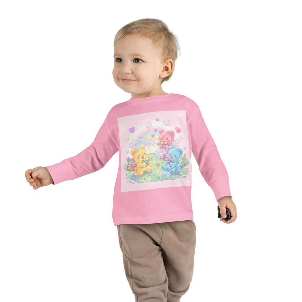 Water War Play time, Oozy Bear Group Gummy Friends- Graphic Long Sleeve Shirt