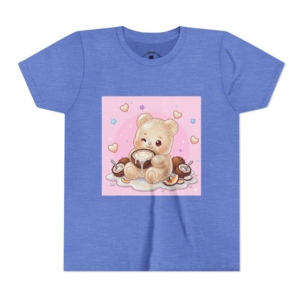 Gooey Gummy Coconut Milk Bear Kids T-Shirt (Pink Hearts)