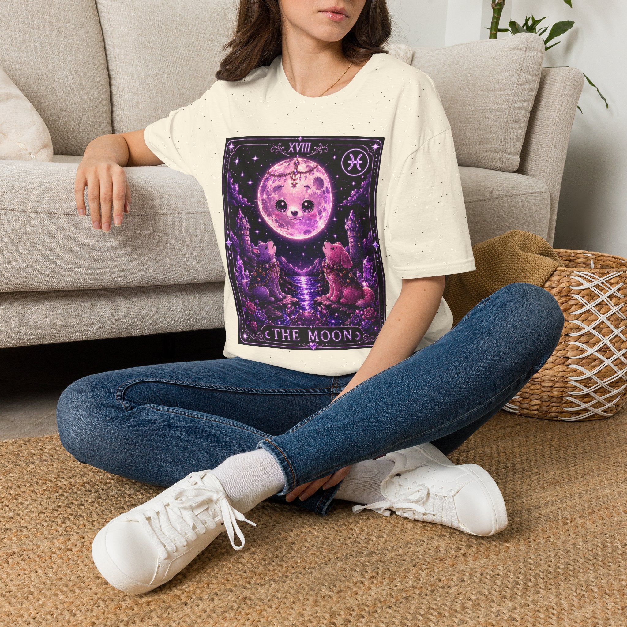 The Moon Tarot Astrological Style Oozy Bear Gummy Friend- Graphic Shirt