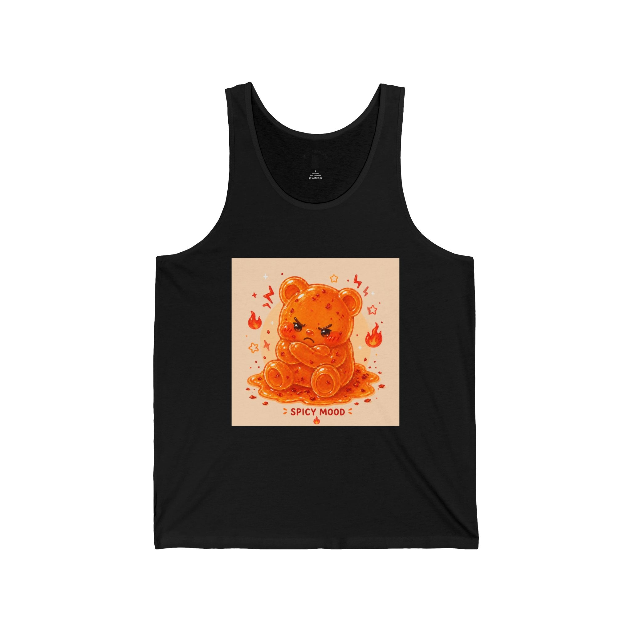Spicy Mood Orange Pepper flaked Gooey Gummy Bear - Kawaii Graphic Tank Top