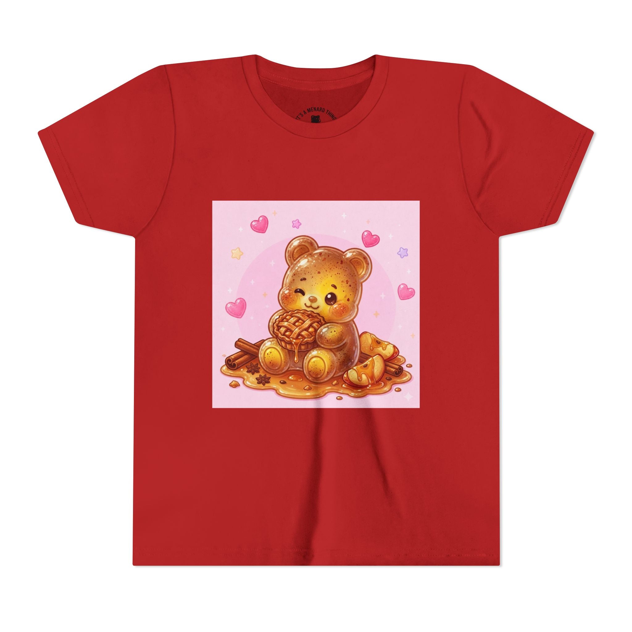 Warm Apple Cinnamon Pie Gooey Gummy Bear Hearts Youth Tee