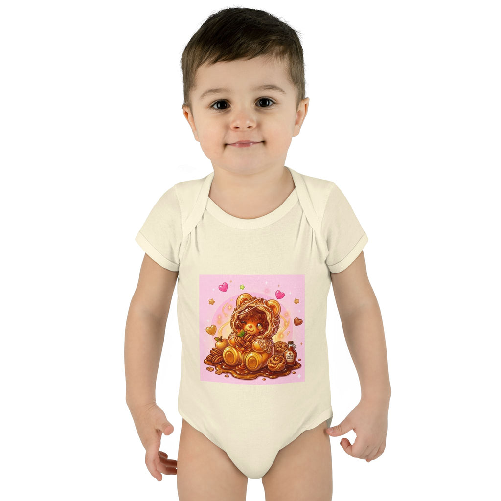 Maple Pecan Danish Gooey Gummy Bear in Puff PJs Baby Onesie