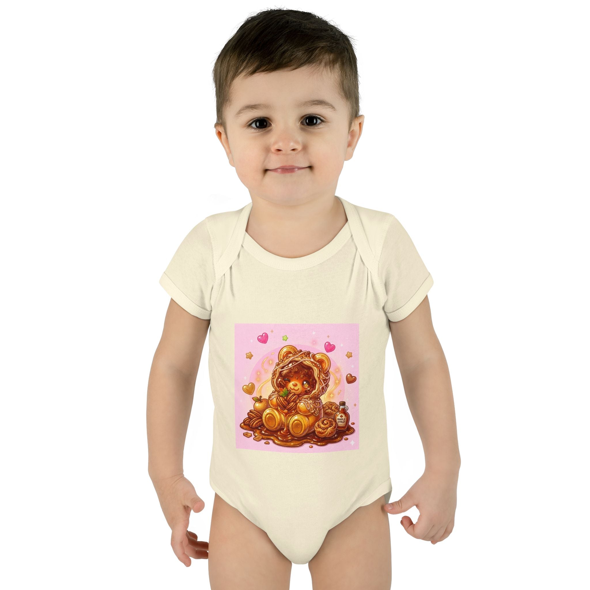 Maple Pecan Danish Gooey Gummy Bear in Puff PJs Baby Onesie